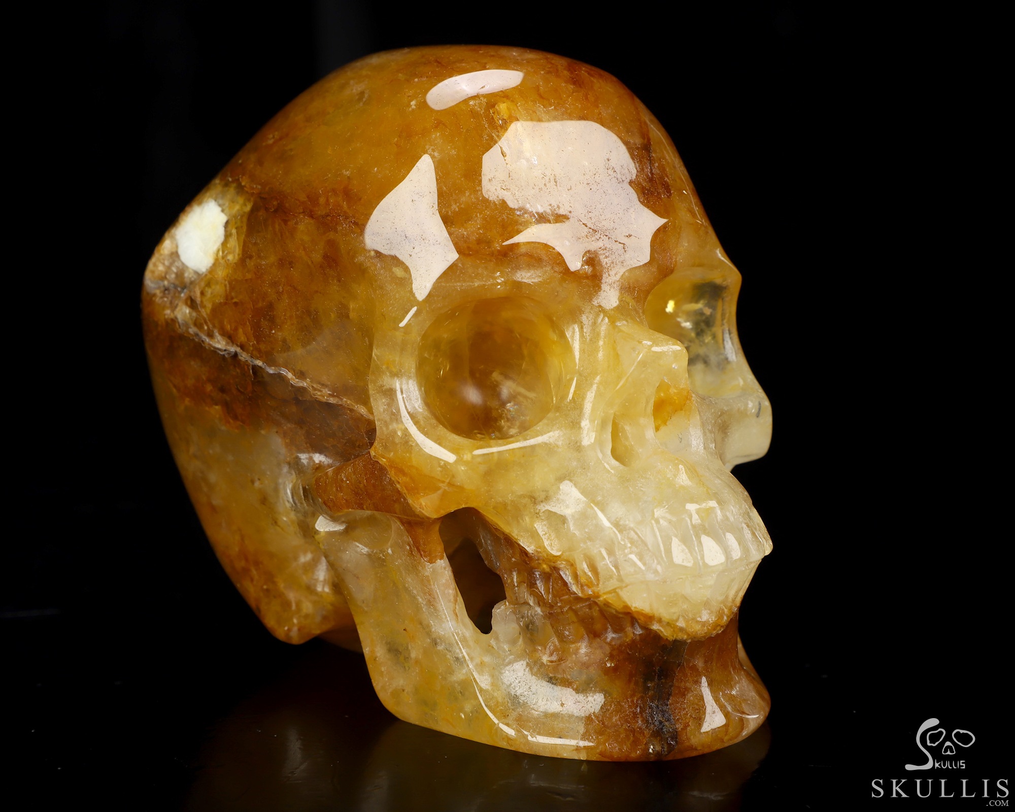 4.9" Golden Healer Quartz Hand Carved Crystal Skull, Super Realistic, Crystal Healing 4.9" Golden Healer Quartz Hand Carved Crystal Skull, Super Realistic, Crystal Healing