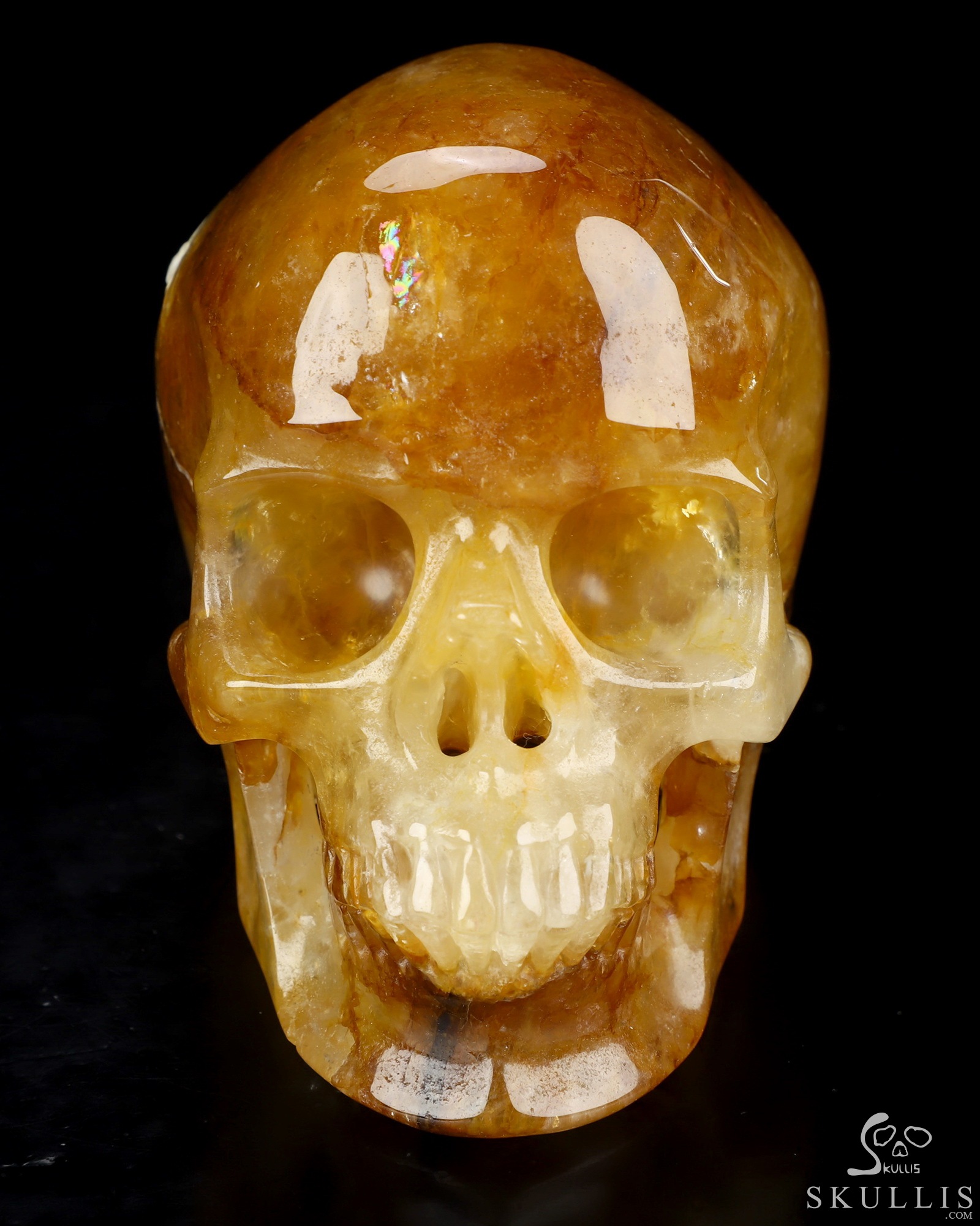 4.9" Golden Healer Quartz Hand Carved Crystal Skull, Super Realistic, Crystal Healing 4.9" Golden Healer Quartz Hand Carved Crystal Skull, Super Realistic, Crystal Healing