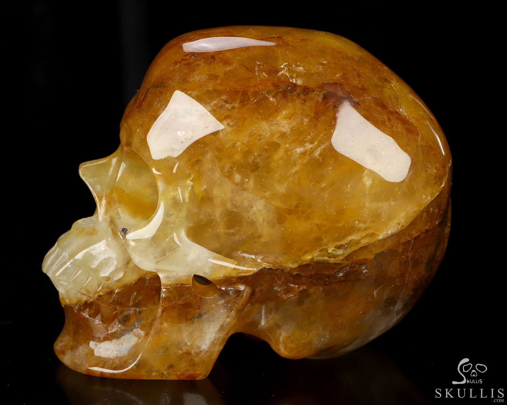 4.9" Golden Healer Quartz Hand Carved Crystal Skull, Super Realistic, Crystal Healing 4.9" Golden Healer Quartz Hand Carved Crystal Skull, Super Realistic, Crystal Healing