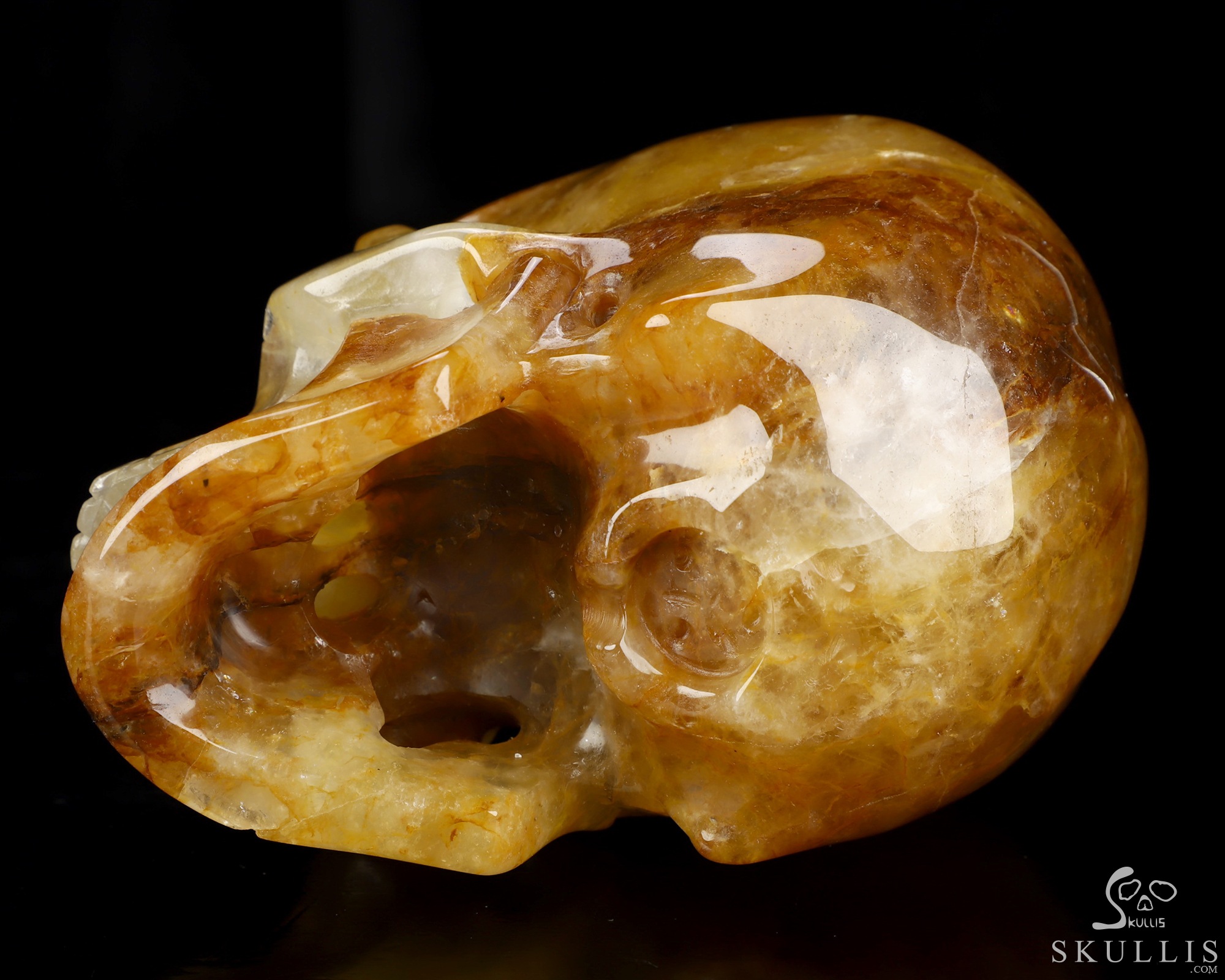 4.9" Golden Healer Quartz Hand Carved Crystal Skull, Super Realistic, Crystal Healing 4.9" Golden Healer Quartz Hand Carved Crystal Skull, Super Realistic, Crystal Healing