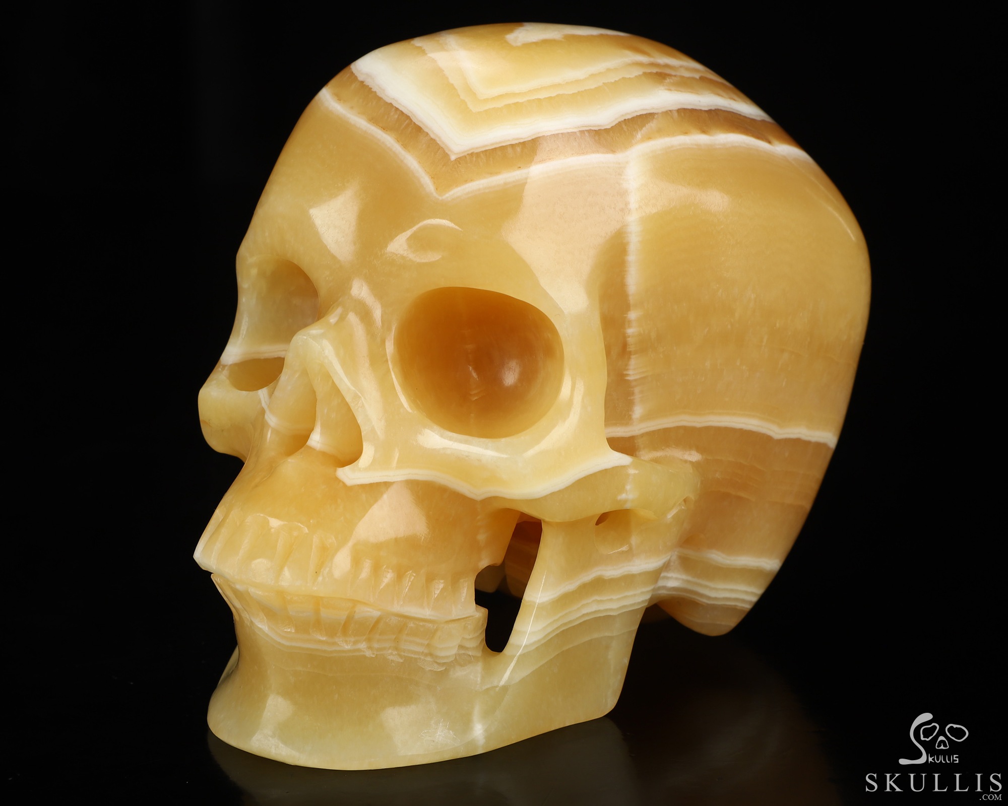 5.0" Beeswax Jade Hand Carved Crystal Skull, Super Realistic, Crystal Healing 5.0" Beeswax Jade Hand Carved Crystal Skull, Super Realistic, Crystal Healing