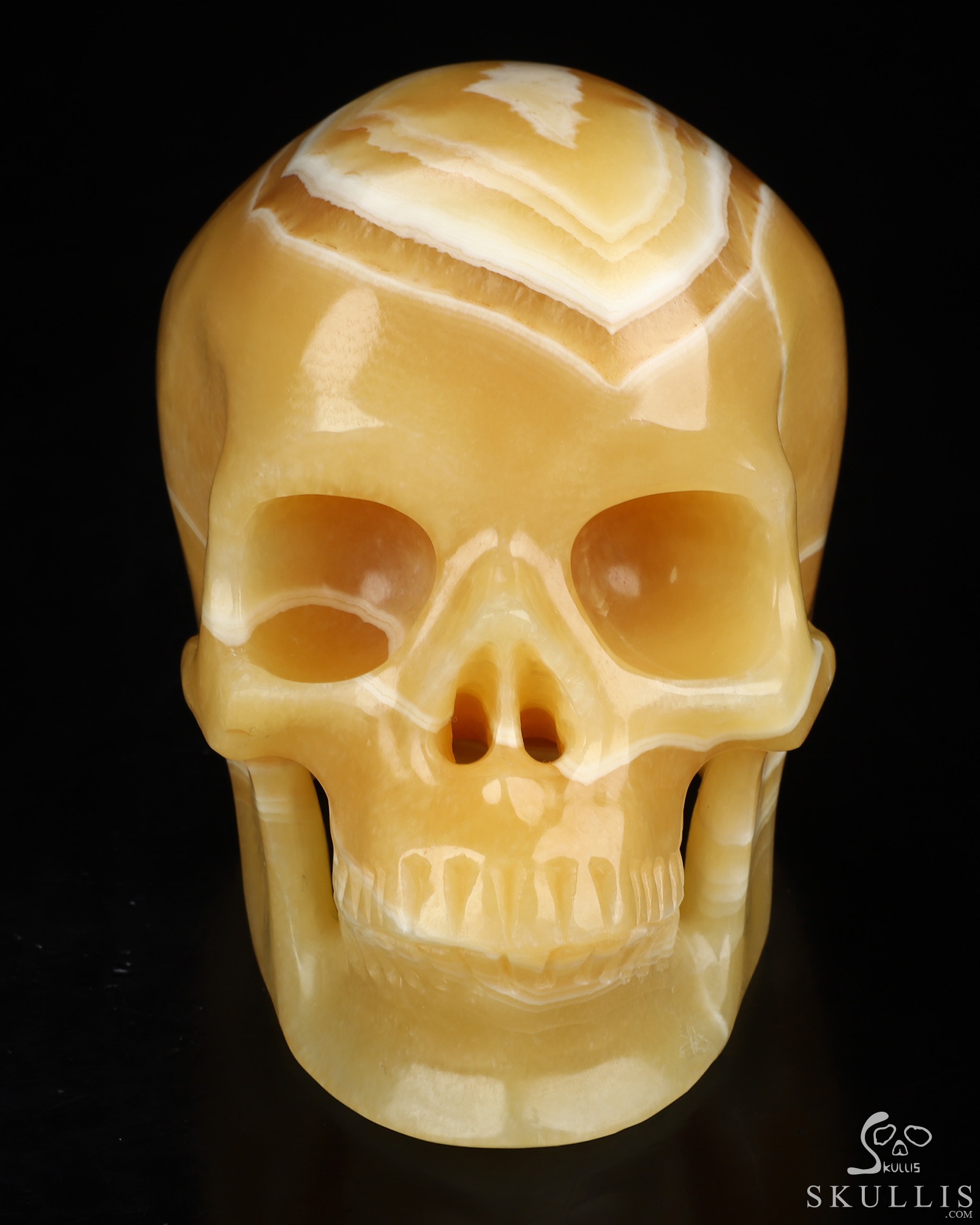 5.0" Beeswax Jade Hand Carved Crystal Skull, Super Realistic, Crystal Healing 5.0" Beeswax Jade Hand Carved Crystal Skull, Super Realistic, Crystal Healing
