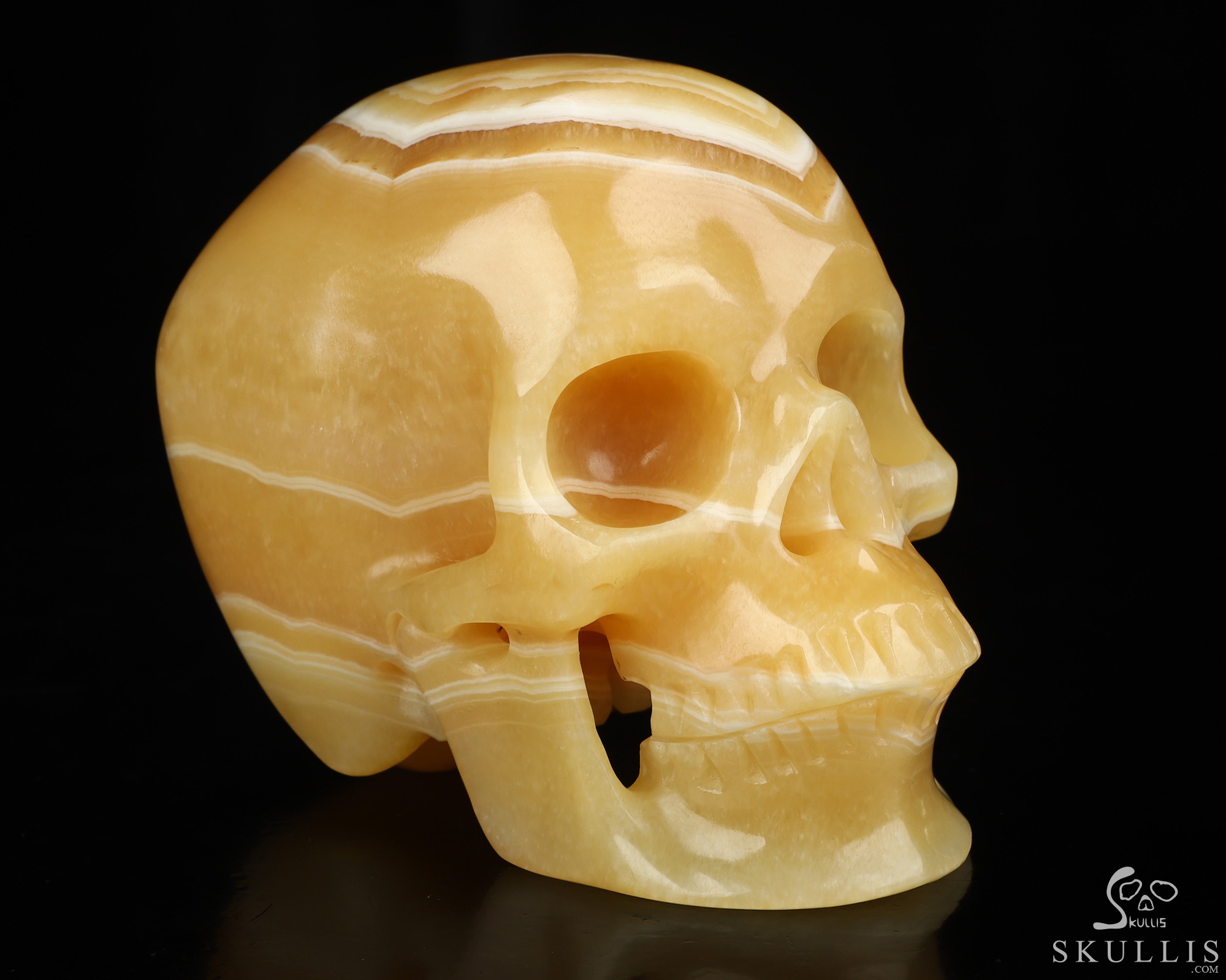 5.0" Beeswax Jade Hand Carved Crystal Skull, Super Realistic, Crystal Healing 5.0" Beeswax Jade Hand Carved Crystal Skull, Super Realistic, Crystal Healing