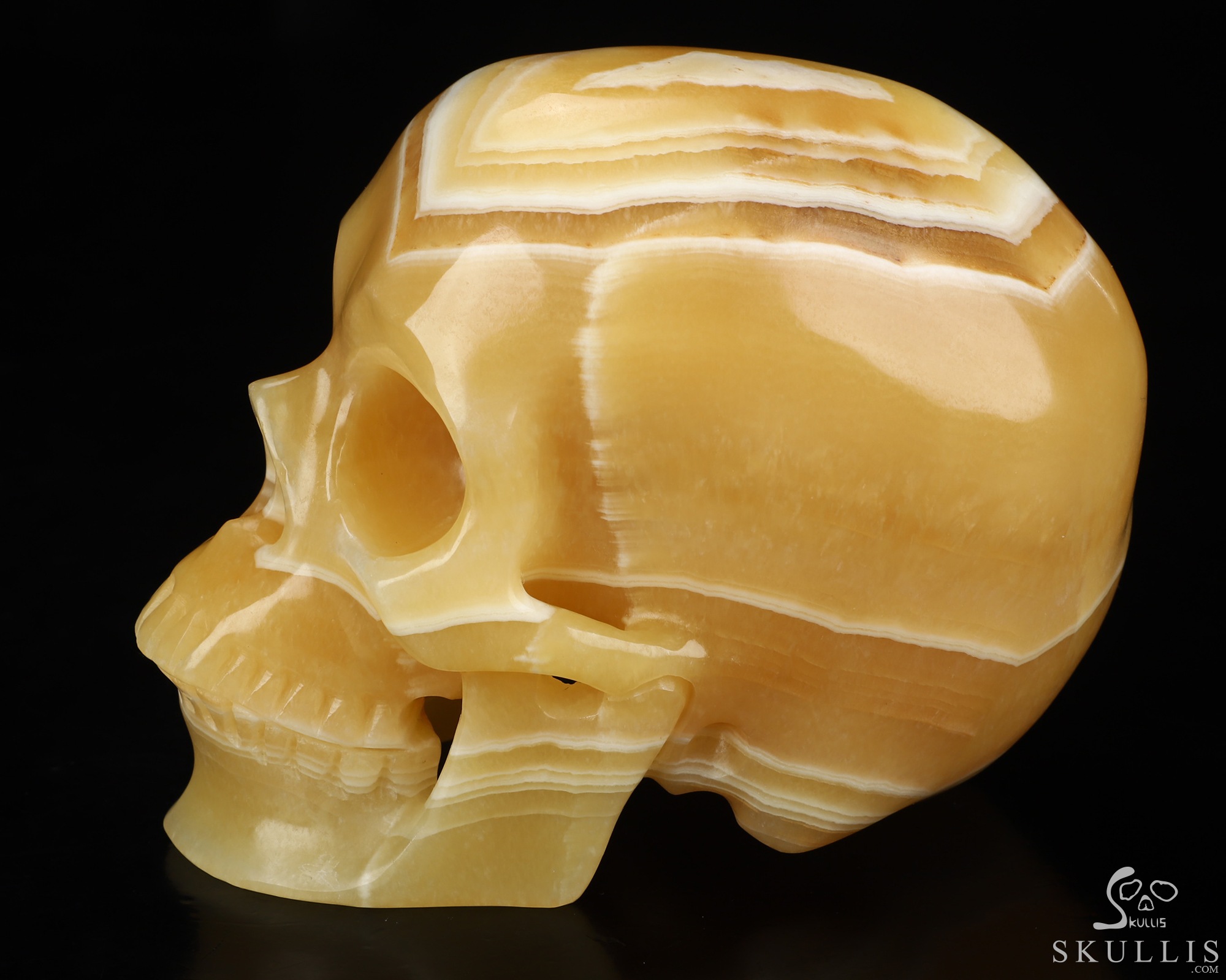 5.0" Beeswax Jade Hand Carved Crystal Skull, Super Realistic, Crystal Healing 5.0" Beeswax Jade Hand Carved Crystal Skull, Super Realistic, Crystal Healing