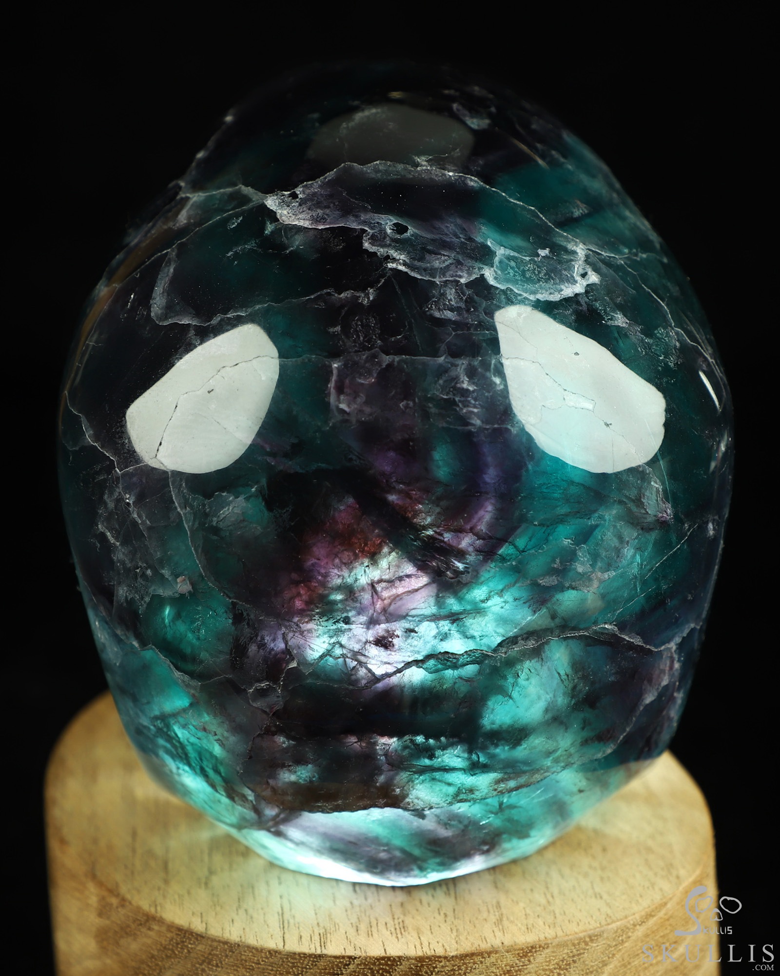 5.0" Fluorite Hand Carved Hollow Crystal Skull Lamp/Light, Super Realistic, Crystal Healing 5.0" Fluorite Hand Carved Hollow Crystal Skull Lamp/Light, Super Realistic, Crystal Healing