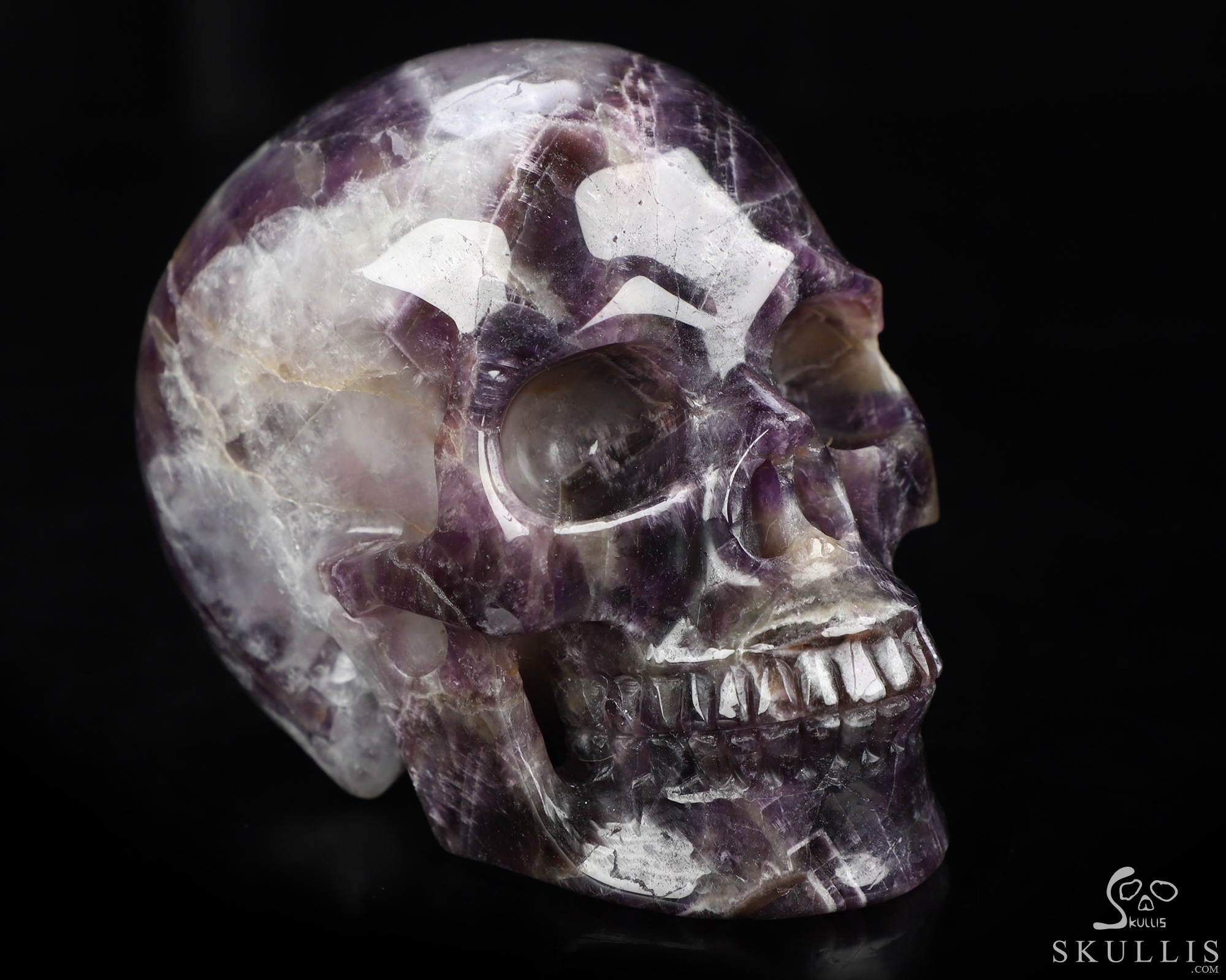 4.5" Dream Chevron Amethyst Hand Carved Crystal Skull, Realistic, Crystal Healing 4.5" Dream Chevron Amethyst Hand Carved Crystal Skull, Realistic, Crystal Healing