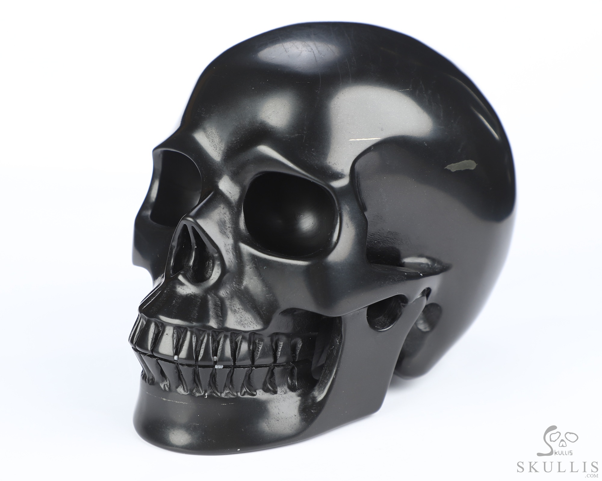 4.9" Shungite Hand Carved Crystal Skull, Realistic, Crystal Healing 4.9" Shungite Hand Carved Crystal Skull, Realistic, Crystal Healing
