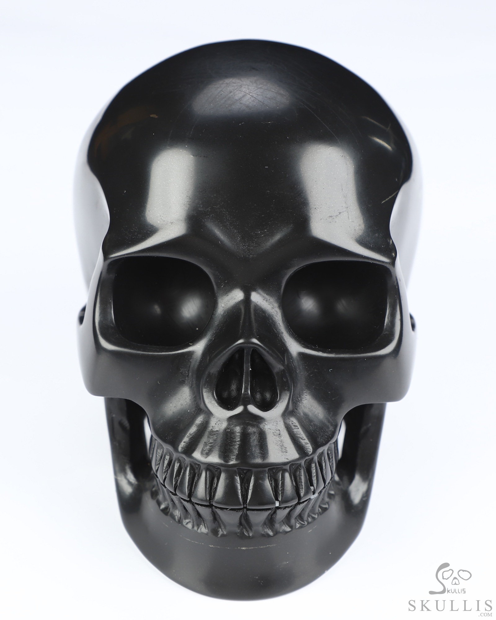 4.9" Shungite Hand Carved Crystal Skull, Realistic, Crystal Healing 4.9" Shungite Hand Carved Crystal Skull, Realistic, Crystal Healing