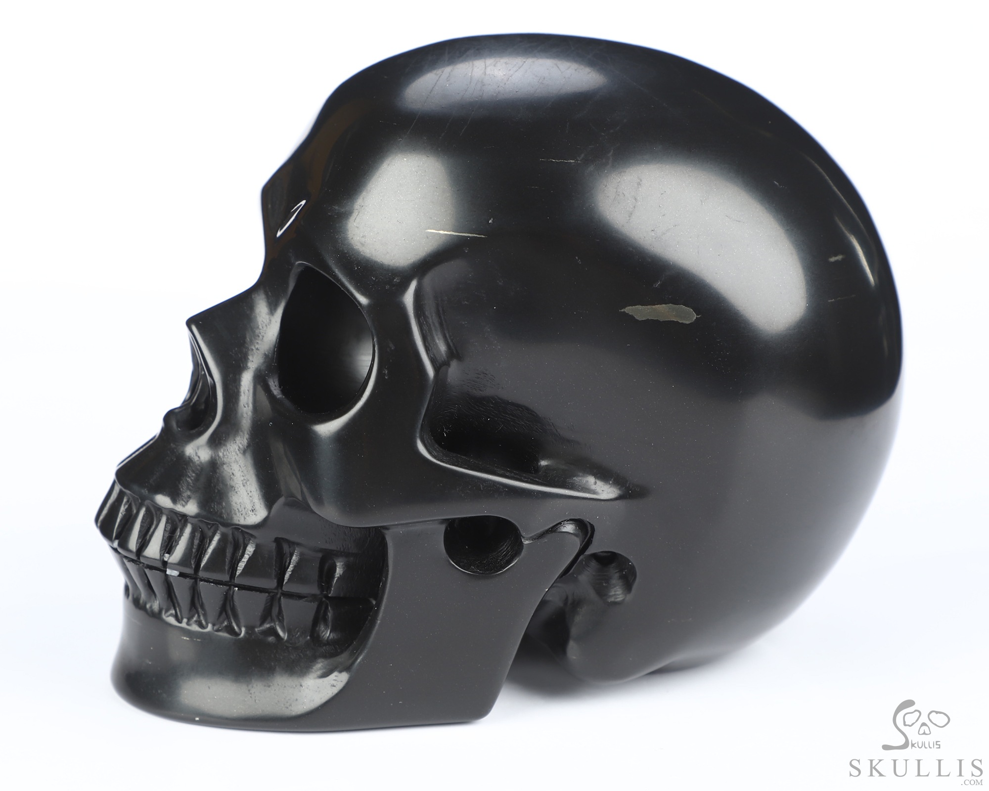 4.9" Shungite Hand Carved Crystal Skull, Realistic, Crystal Healing 4.9" Shungite Hand Carved Crystal Skull, Realistic, Crystal Healing