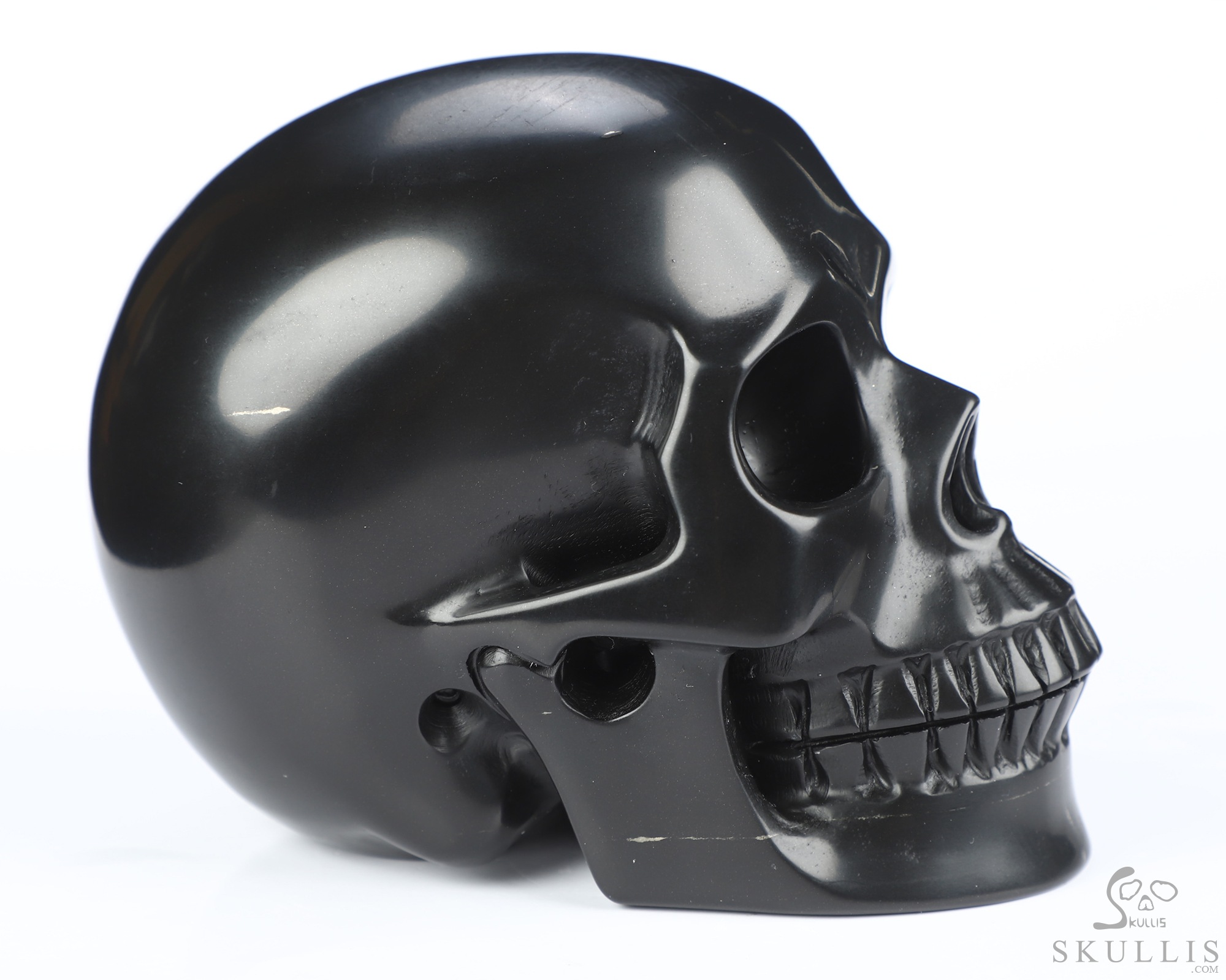 4.9" Shungite Hand Carved Crystal Skull, Realistic, Crystal Healing 4.9" Shungite Hand Carved Crystal Skull, Realistic, Crystal Healing