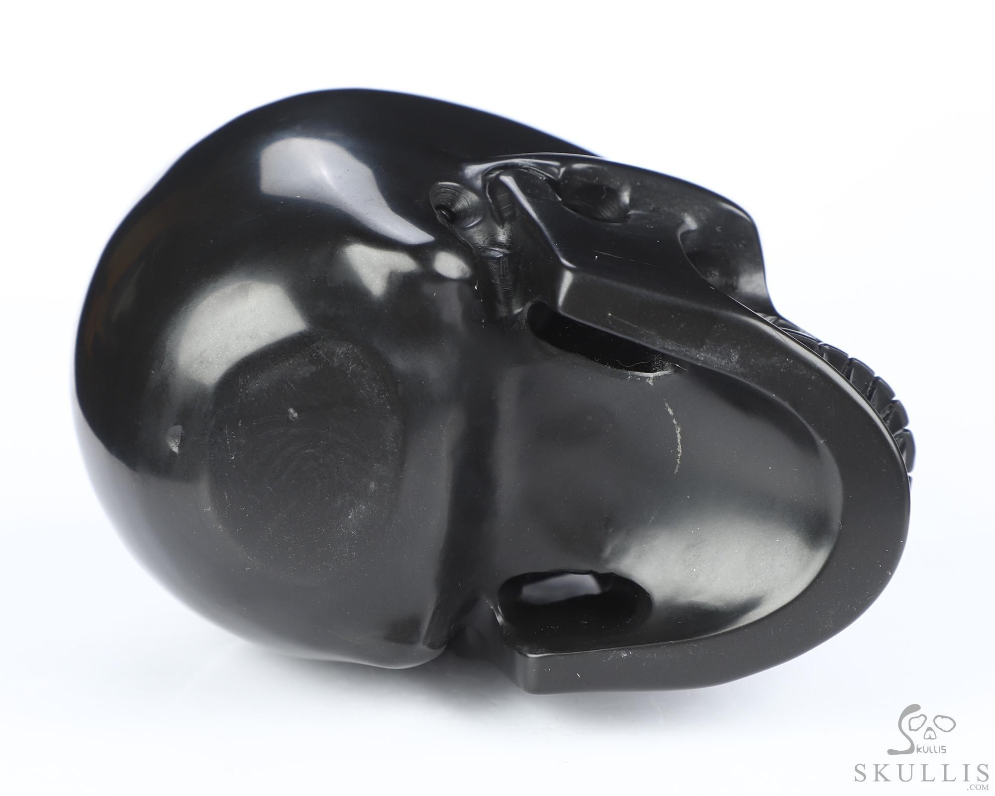 4.9" Shungite Hand Carved Crystal Skull, Realistic, Crystal Healing 4.9" Shungite Hand Carved Crystal Skull, Realistic, Crystal Healing