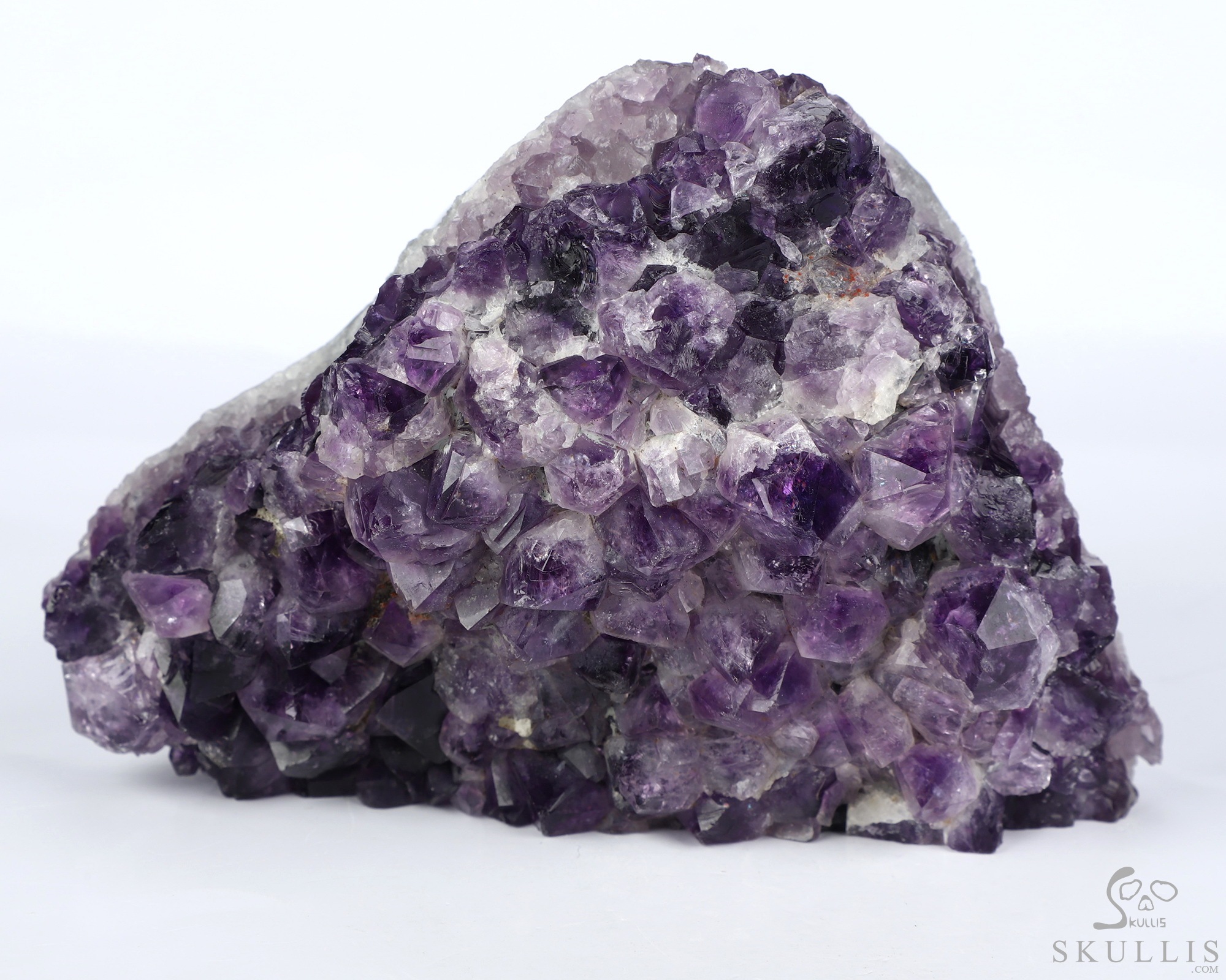 5.2" Agate Amethyst Druse Hand Carved Alien Crystal Skull Companion Sculpture, Crystal Healing 5.2" Agate Amethyst Druse Hand Carved Alien Crystal Skull Companion Sculpture, Crystal Healing