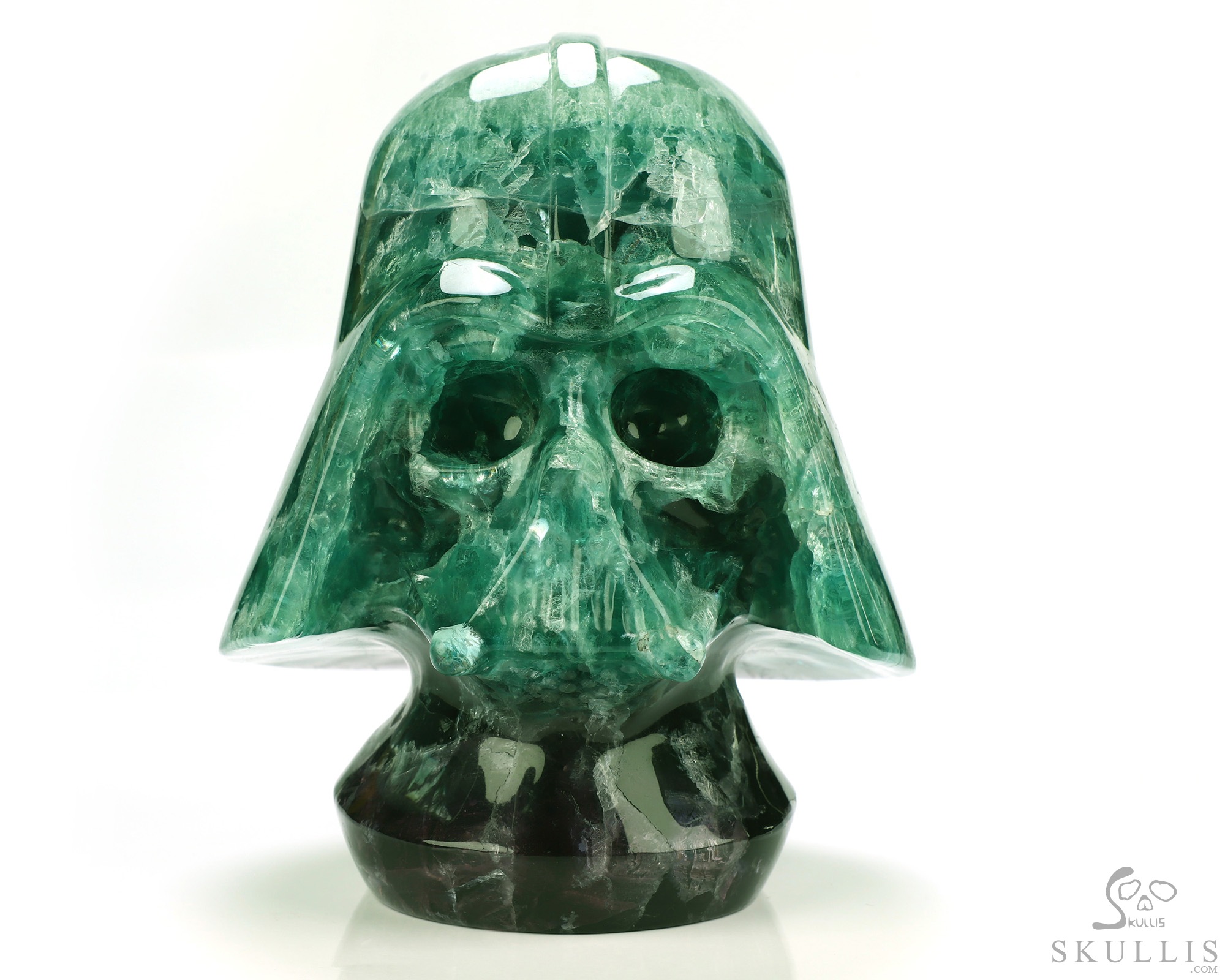 Darth Vader, 6.1" Fluorite Hand Carved Crystal Skull Fine Art Sculpture, Crystal Healing Darth Vader, 6.1" Fluorite Hand Carved Crystal Skull Fine Art Sculpture, Crystal Healing