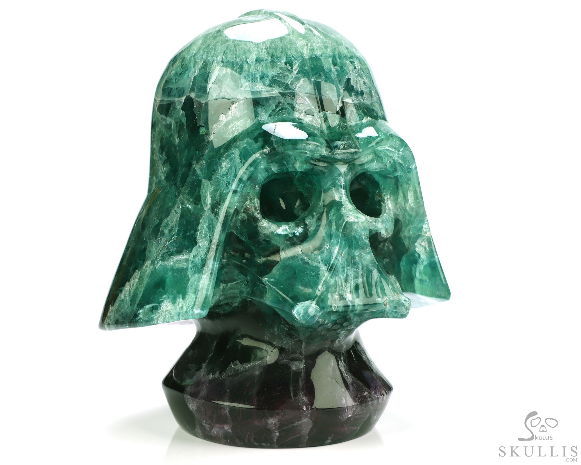 Darth Vader, 6.1" Fluorite Hand Carved Crystal Skull Fine Art Sculpture, Crystal Healing Darth Vader, 6.1" Fluorite Hand Carved Crystal Skull Fine Art Sculpture, Crystal Healing