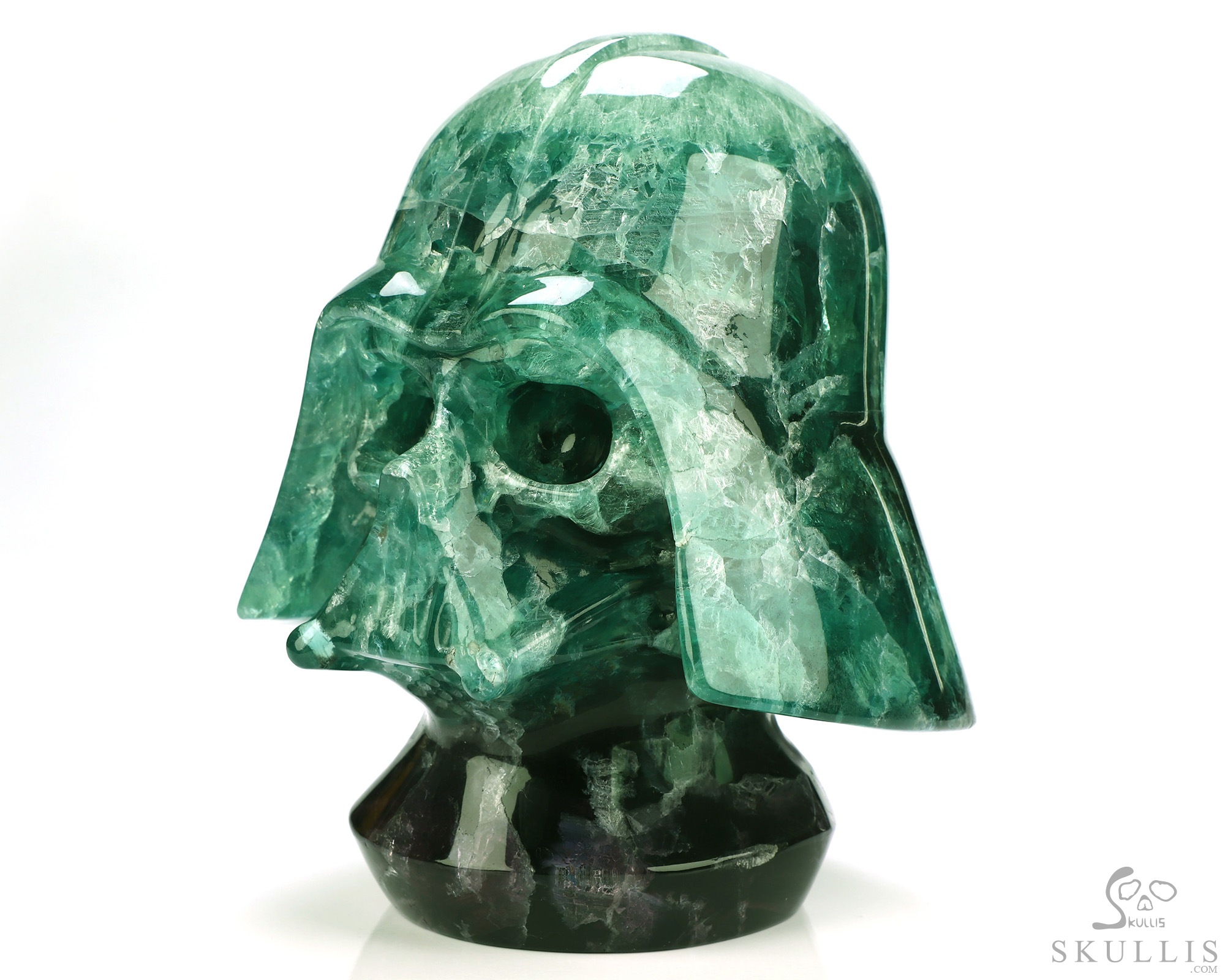 Darth Vader, 6.1" Fluorite Hand Carved Crystal Skull Fine Art Sculpture, Crystal Healing Darth Vader, 6.1" Fluorite Hand Carved Crystal Skull Fine Art Sculpture, Crystal Healing