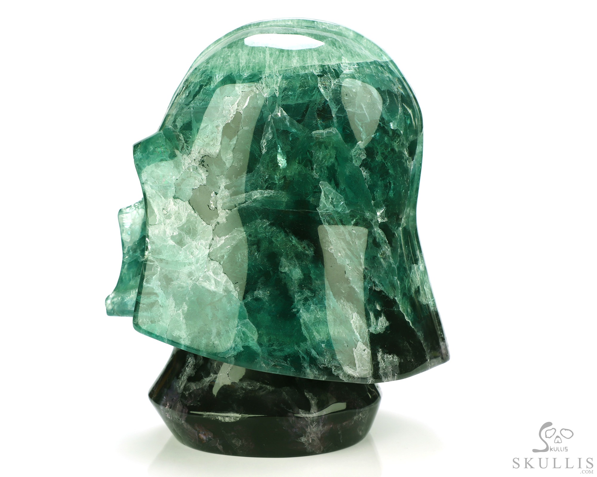 Darth Vader, 6.1" Fluorite Hand Carved Crystal Skull Fine Art Sculpture, Crystal Healing Darth Vader, 6.1" Fluorite Hand Carved Crystal Skull Fine Art Sculpture, Crystal Healing