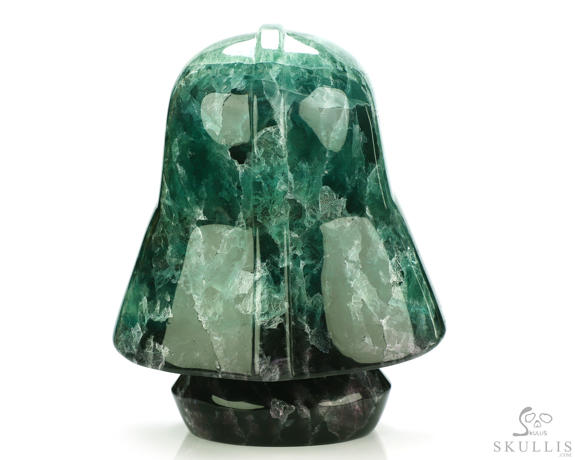 Darth Vader, 6.1" Fluorite Hand Carved Crystal Skull Fine Art Sculpture, Crystal Healing Darth Vader, 6.1" Fluorite Hand Carved Crystal Skull Fine Art Sculpture, Crystal Healing