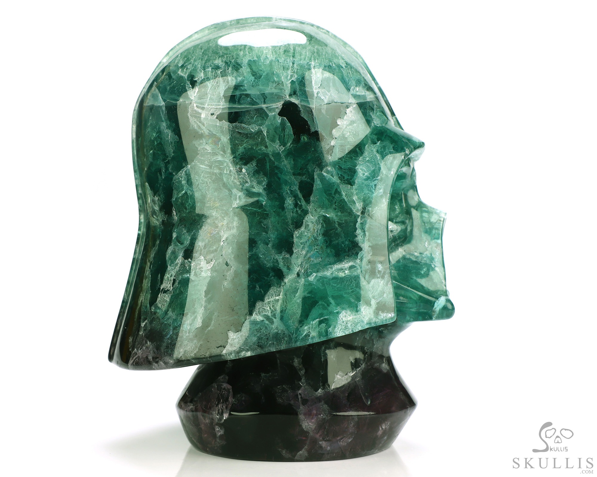 Darth Vader, 6.1" Fluorite Hand Carved Crystal Skull Fine Art Sculpture, Crystal Healing Darth Vader, 6.1" Fluorite Hand Carved Crystal Skull Fine Art Sculpture, Crystal Healing