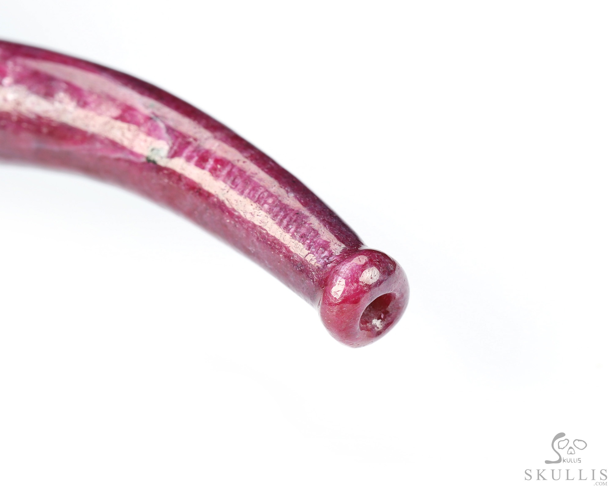 Cuddle of Cheesy Curdle - 5.6" Ruby Hand Carved Crystal Skull Pipe, 18k Gold Buckle, Crystal Healing Cuddle of Cheesy Curdle - 5.6" Ruby Hand Carved Crystal Skull Pipe, 18k Gold Buckle, Crystal Healing