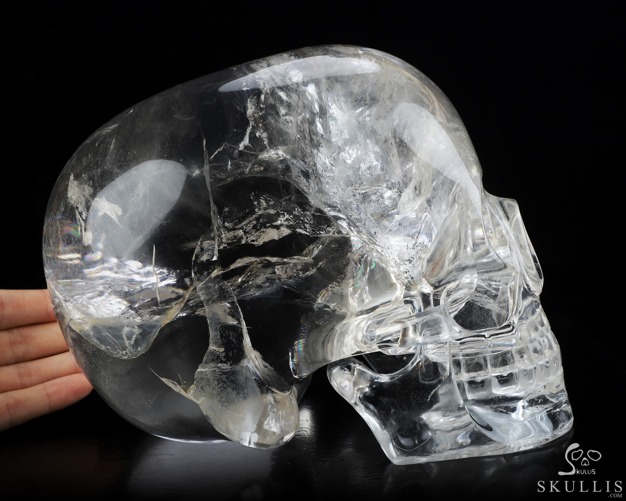8.1" Quartz Rock Crystal Hand Carved Crystal Skull, MH Skull Replica Sculpture, Crystal Healing 8.1" Quartz Rock Crystal Hand Carved Crystal Skull, MH Skull Replica Sculpture, Crystal Healing