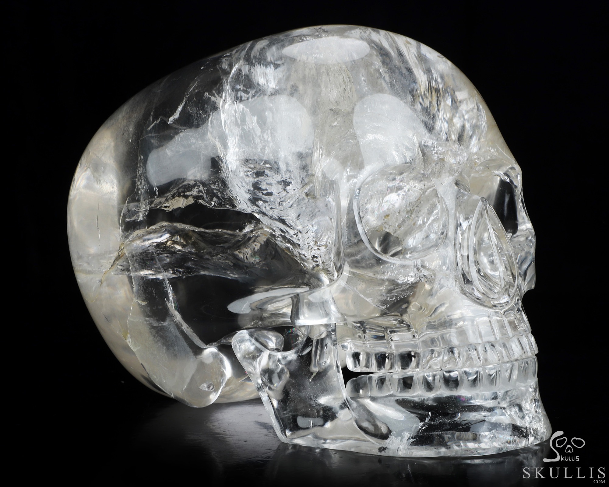 8.1" Quartz Rock Crystal Hand Carved Crystal Skull, MH Skull Replica Sculpture, Crystal Healing 8.1" Quartz Rock Crystal Hand Carved Crystal Skull, MH Skull Replica Sculpture, Crystal Healing