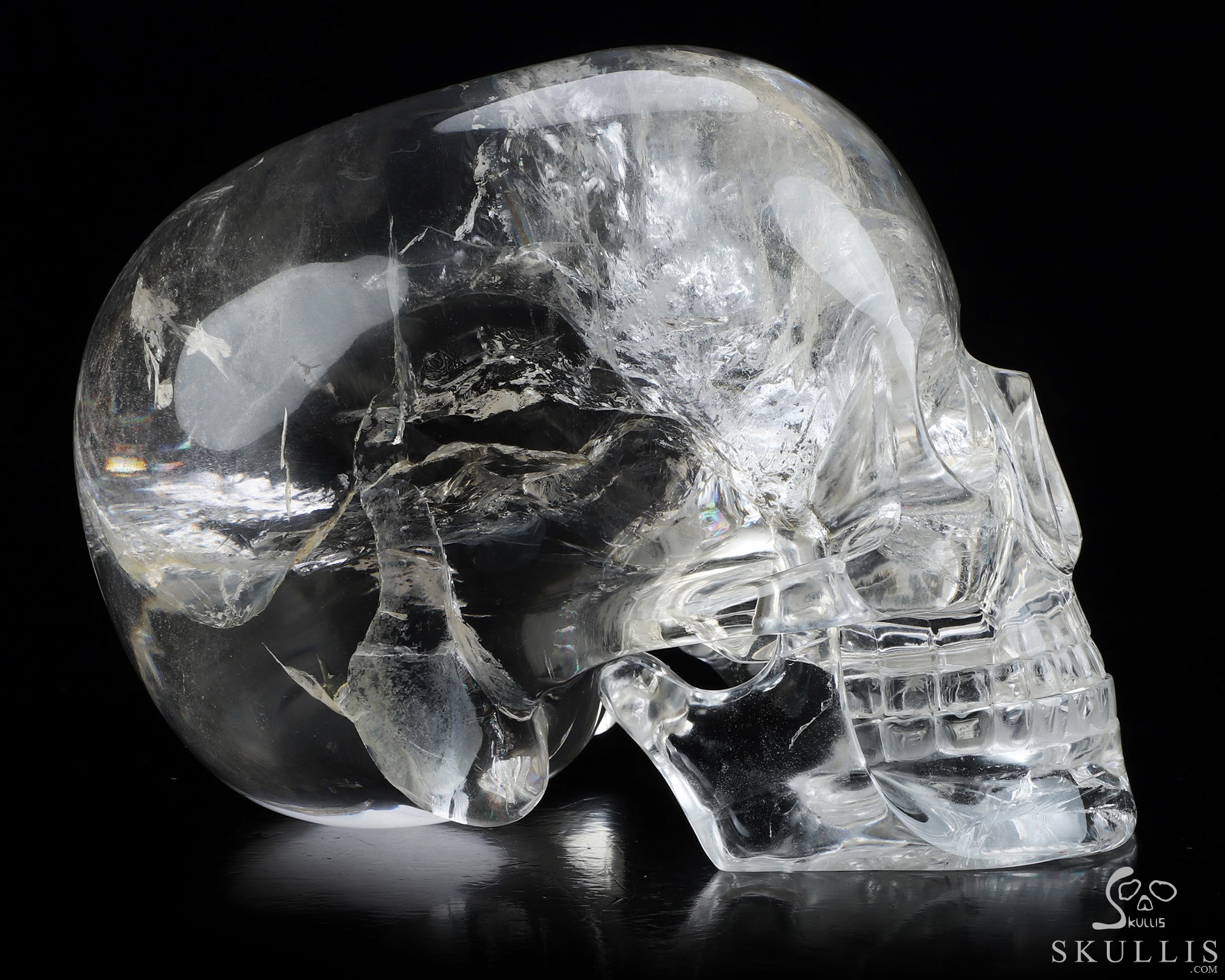 8.1" Quartz Rock Crystal Hand Carved Crystal Skull, MH Skull Replica Sculpture, Crystal Healing 8.1" Quartz Rock Crystal Hand Carved Crystal Skull, MH Skull Replica Sculpture, Crystal Healing