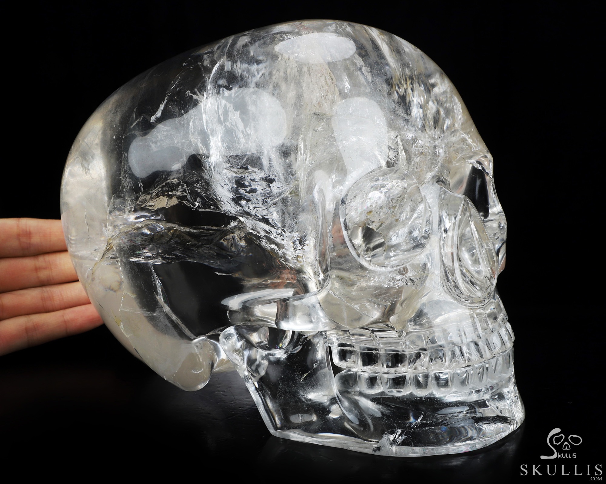 8.1" Quartz Rock Crystal Hand Carved Crystal Skull, MH Skull Replica Sculpture, Crystal Healing 8.1" Quartz Rock Crystal Hand Carved Crystal Skull, MH Skull Replica Sculpture, Crystal Healing