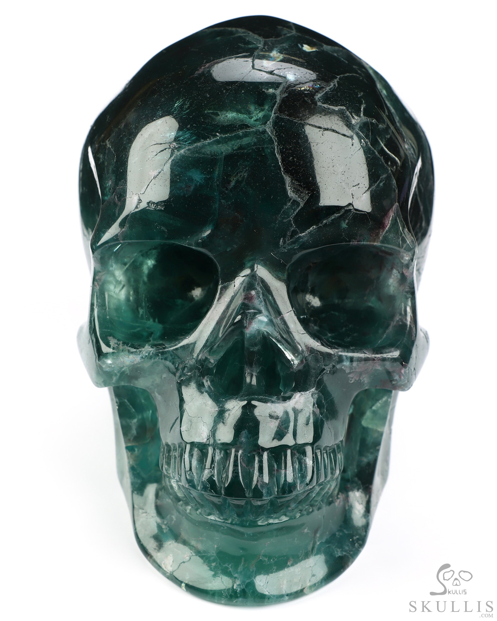 Lifesized 6.9" Fluorite Hand Carved Crystal Skull, Super Realistic, Crystal Healing Lifesized 6.9" Fluorite Hand Carved Crystal Skull, Super Realistic, Crystal Healing
