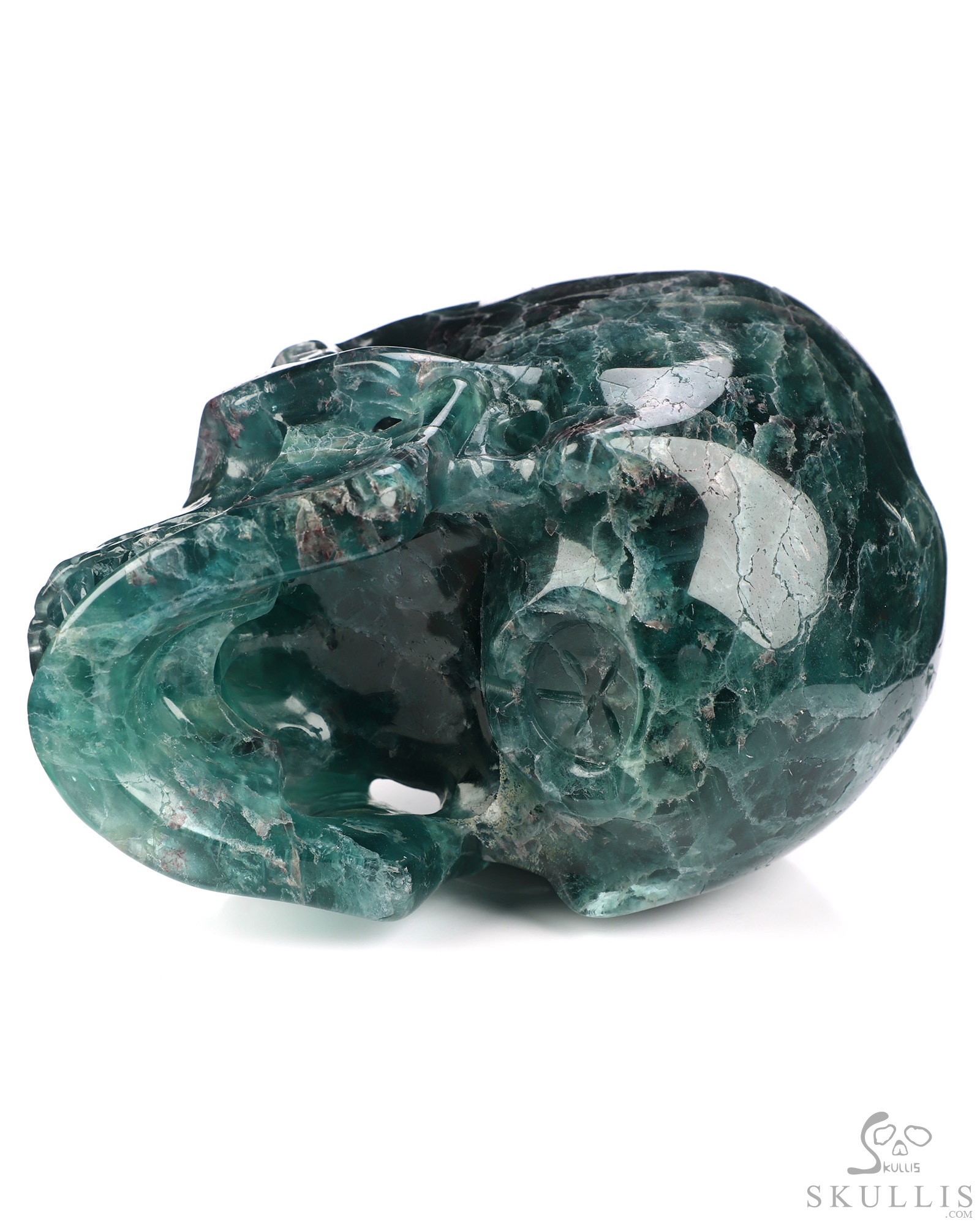 Lifesized 6.9" Fluorite Hand Carved Crystal Skull, Super Realistic, Crystal Healing Lifesized 6.9" Fluorite Hand Carved Crystal Skull, Super Realistic, Crystal Healing