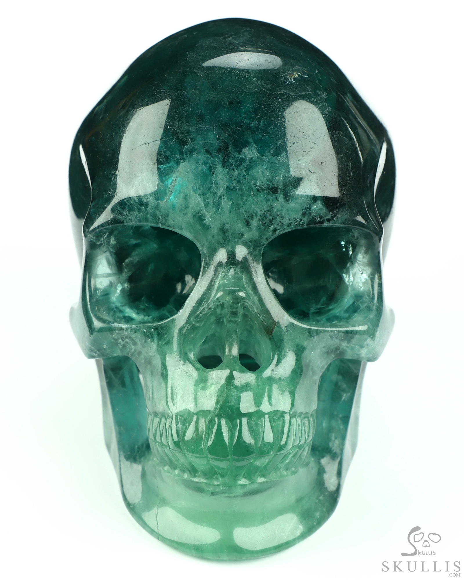 Lifesized 6.7" Fluorite Hand Carved Crystal Skull, Super Realistic, Crystal Healing Lifesized 6.7" Fluorite Hand Carved Crystal Skull, Super Realistic, Crystal Healing