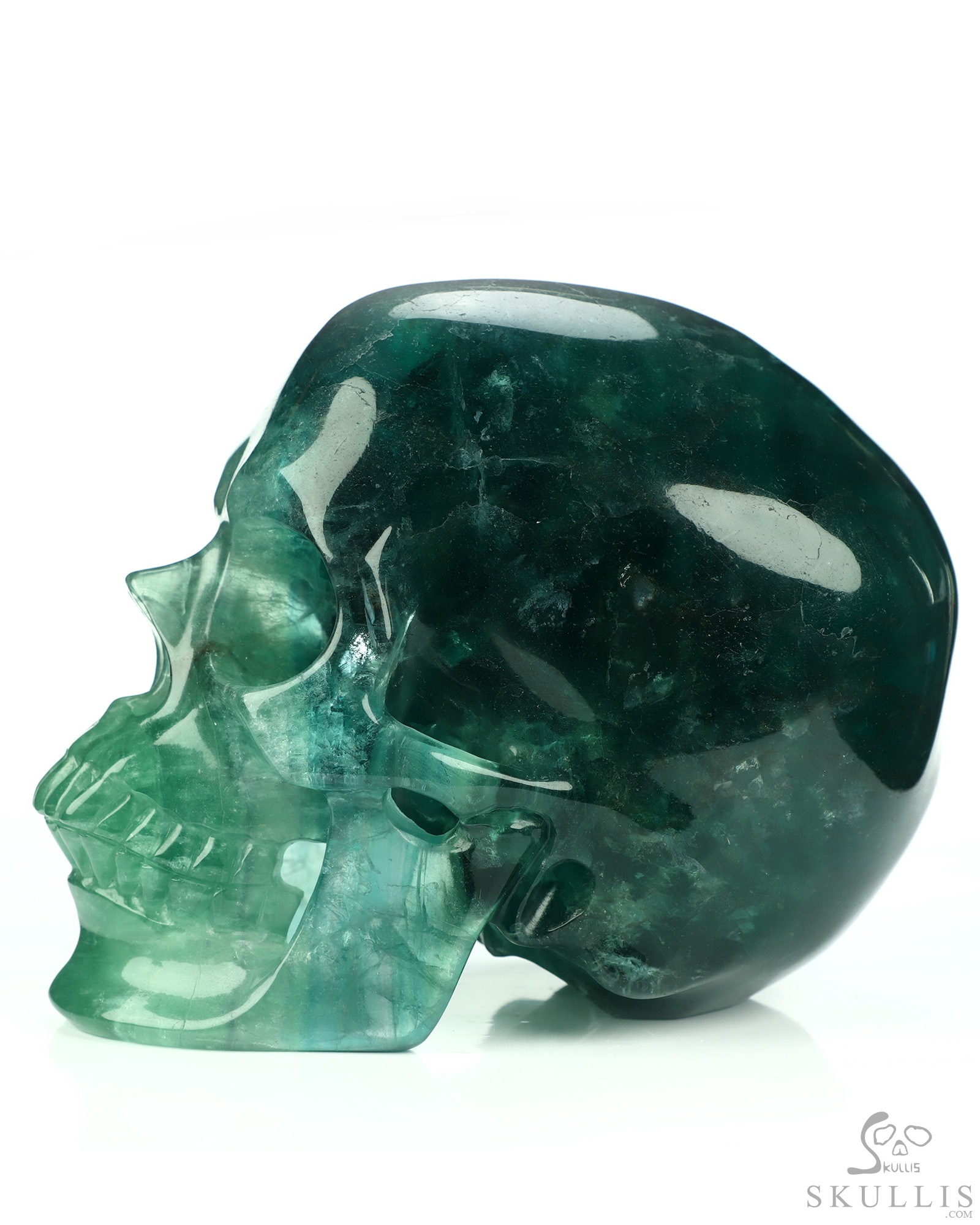 Lifesized 6.7" Fluorite Hand Carved Crystal Skull, Super Realistic, Crystal Healing Lifesized 6.7" Fluorite Hand Carved Crystal Skull, Super Realistic, Crystal Healing