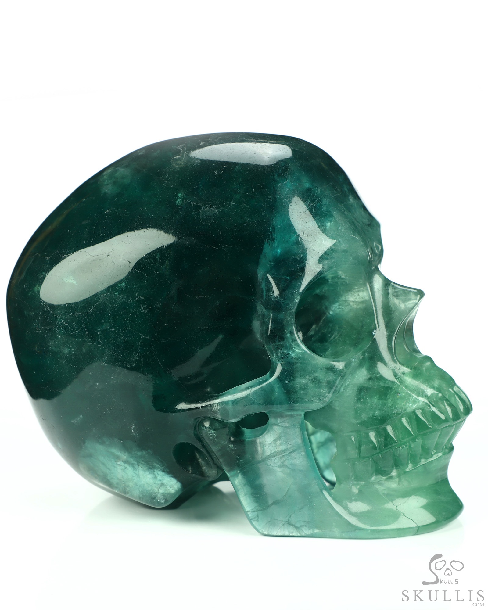 Lifesized 6.7" Fluorite Hand Carved Crystal Skull, Super Realistic, Crystal Healing Lifesized 6.7" Fluorite Hand Carved Crystal Skull, Super Realistic, Crystal Healing