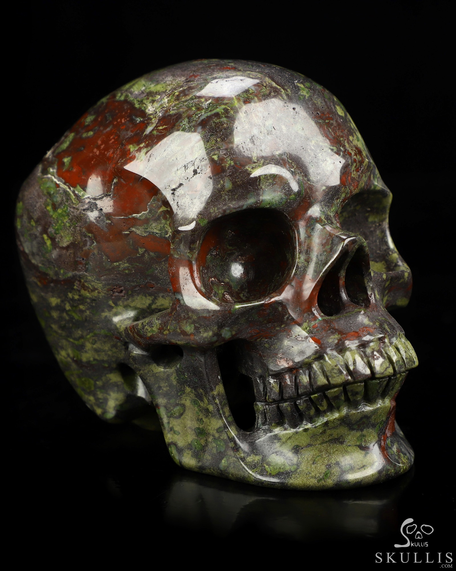 5.1" Dragon Blood Jasper Hand Carved Crystal Skull, Super Realistic, Crystal Healing 5.1" Dragon Blood Jasper Hand Carved Crystal Skull, Super Realistic, Crystal Healing