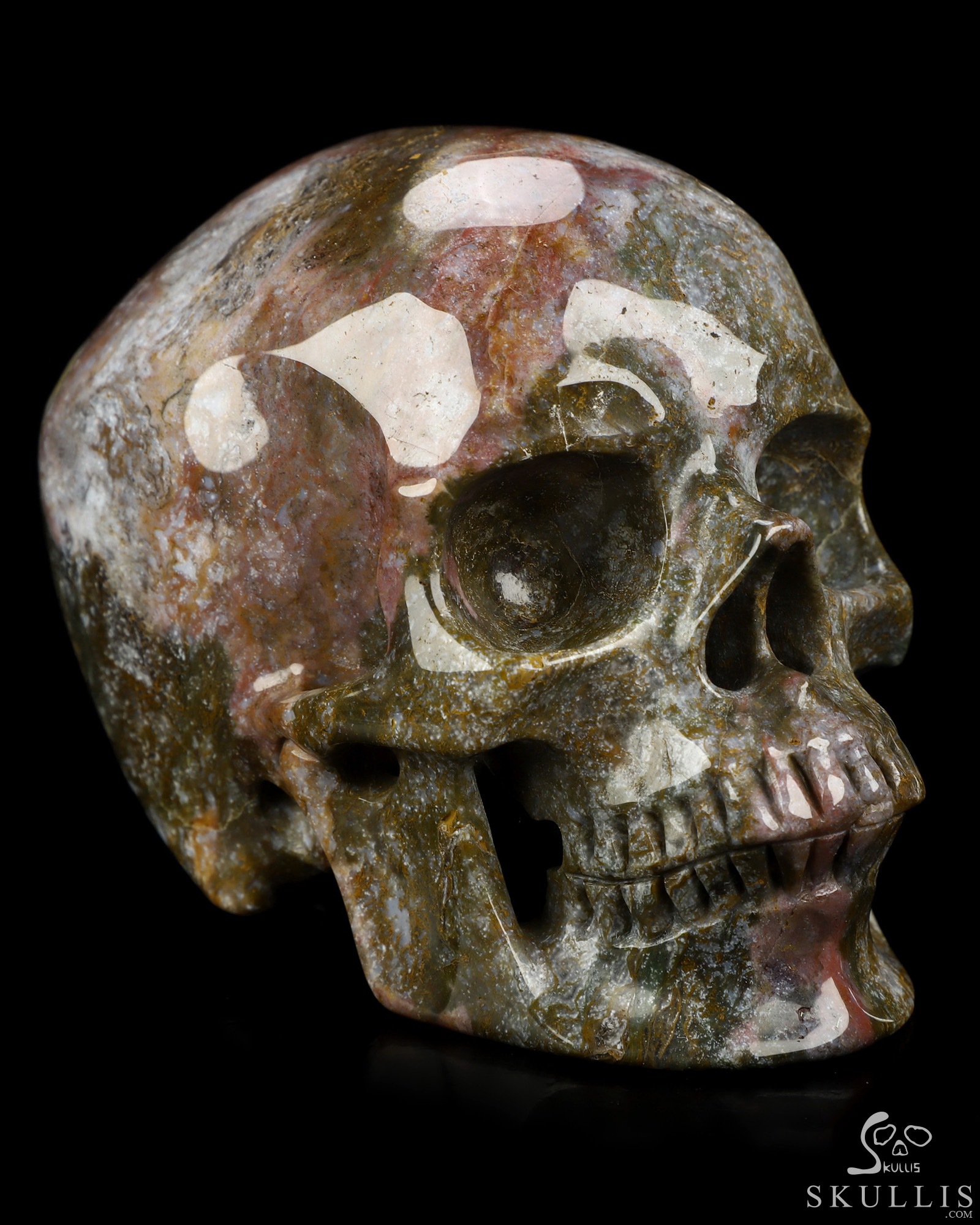5.1" Indian Agate Hand Carved Crystal Skull, Super Realistic, Crystal Healing 5.1" Indian Agate Hand Carved Crystal Skull, Super Realistic, Crystal Healing