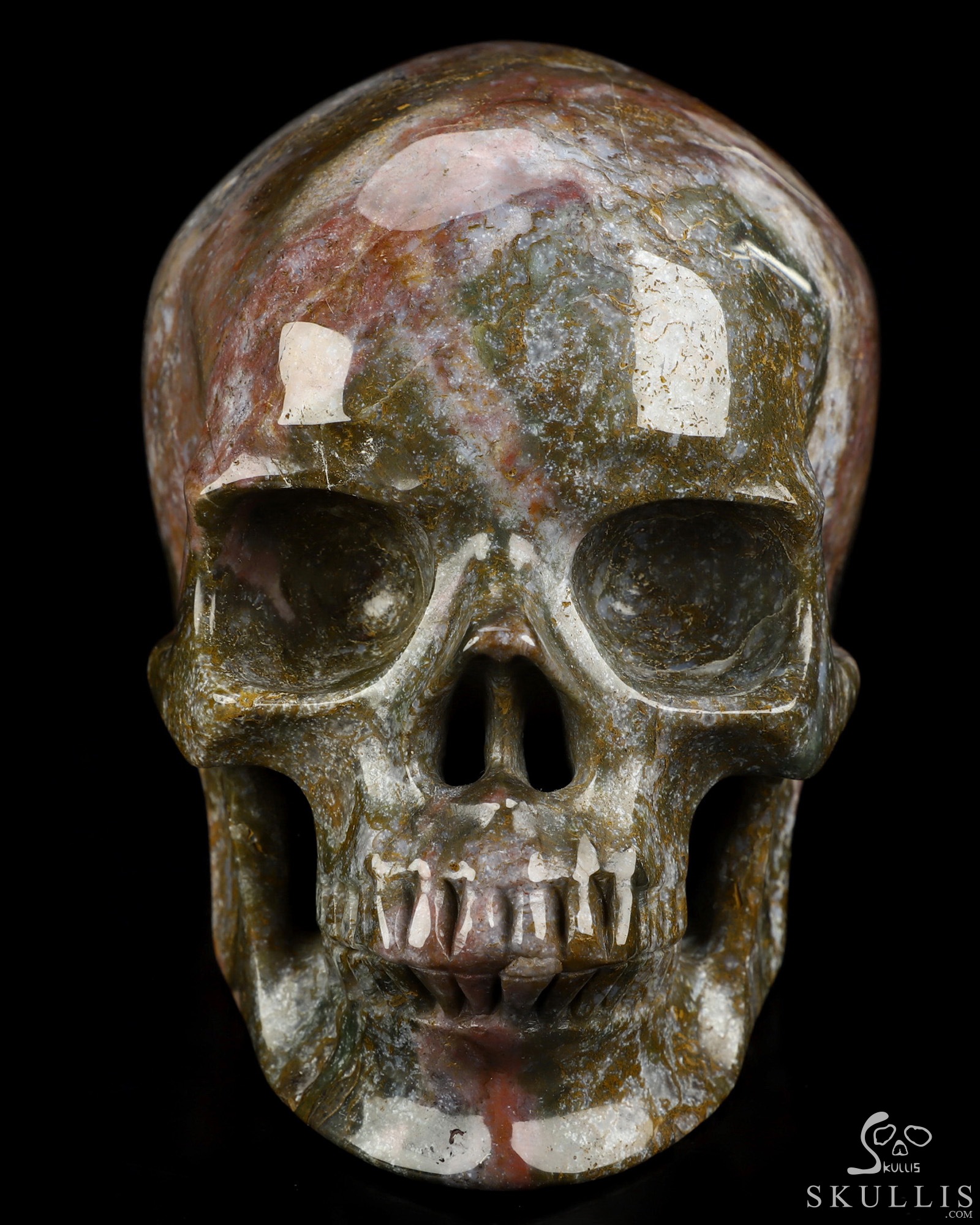 5.1" Indian Agate Hand Carved Crystal Skull, Super Realistic, Crystal Healing 5.1" Indian Agate Hand Carved Crystal Skull, Super Realistic, Crystal Healing