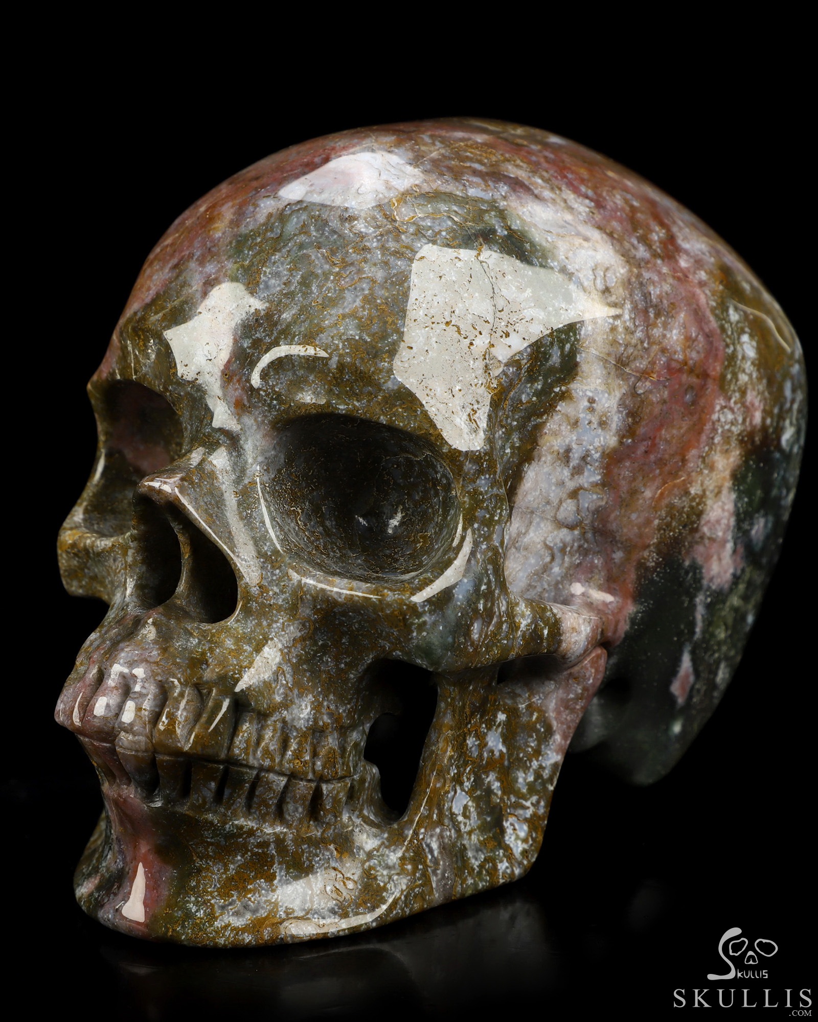 5.1" Indian Agate Hand Carved Crystal Skull, Super Realistic, Crystal Healing 5.1" Indian Agate Hand Carved Crystal Skull, Super Realistic, Crystal Healing
