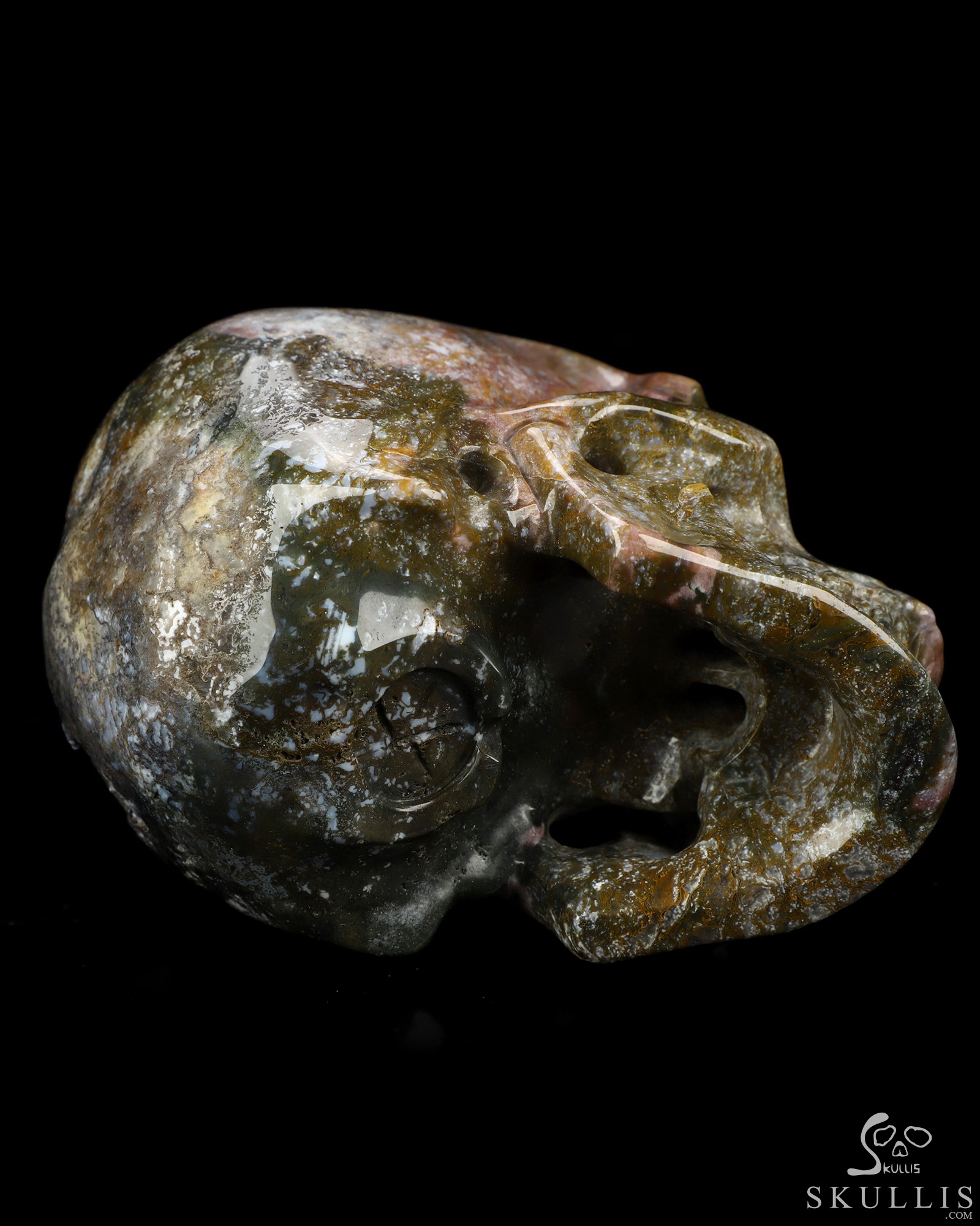 5.1" Indian Agate Hand Carved Crystal Skull, Super Realistic, Crystal Healing 5.1" Indian Agate Hand Carved Crystal Skull, Super Realistic, Crystal Healing