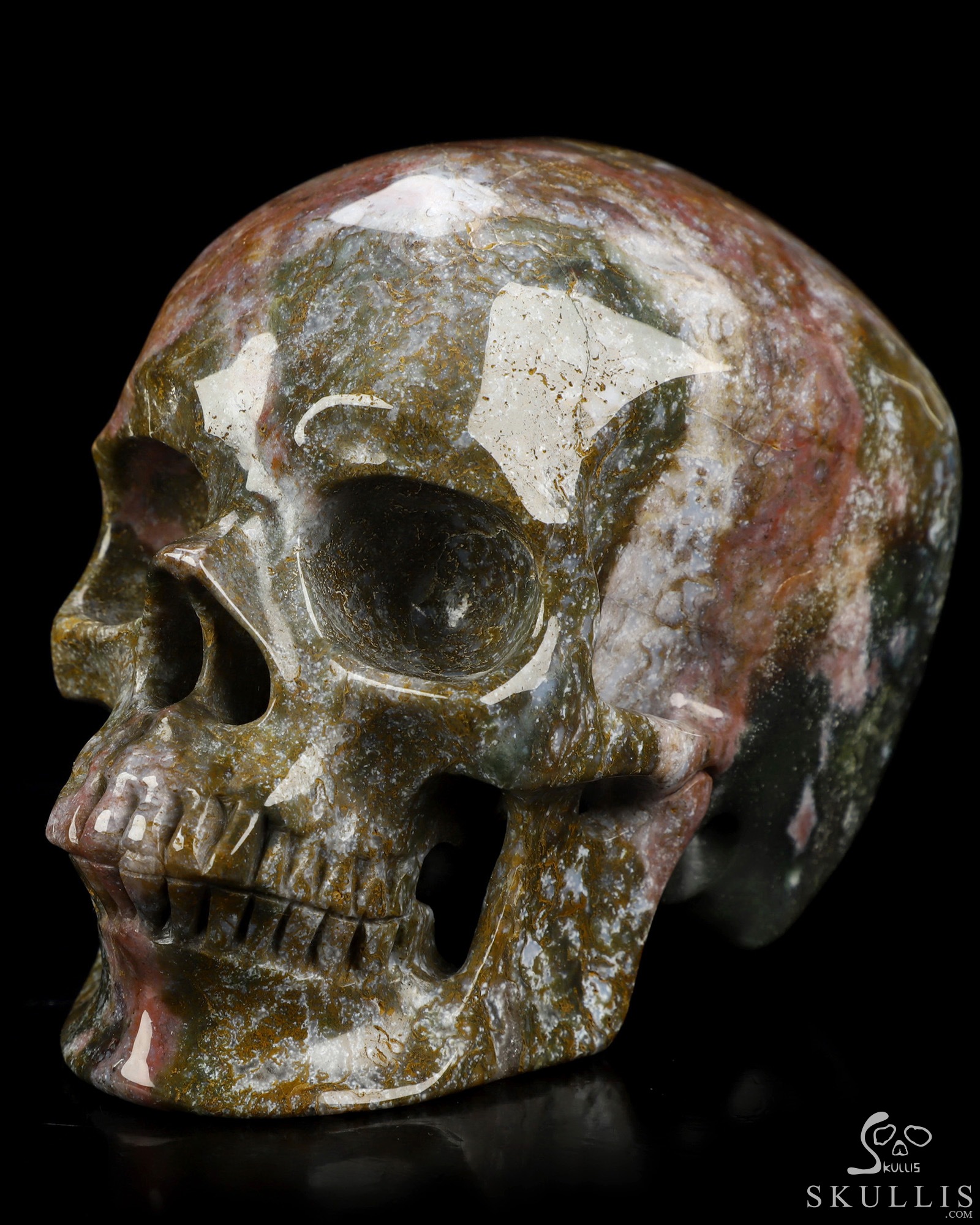 5.1" Indian Agate Hand Carved Crystal Skull, Super Realistic, Crystal Healing 5.1" Indian Agate Hand Carved Crystal Skull, Super Realistic, Crystal Healing