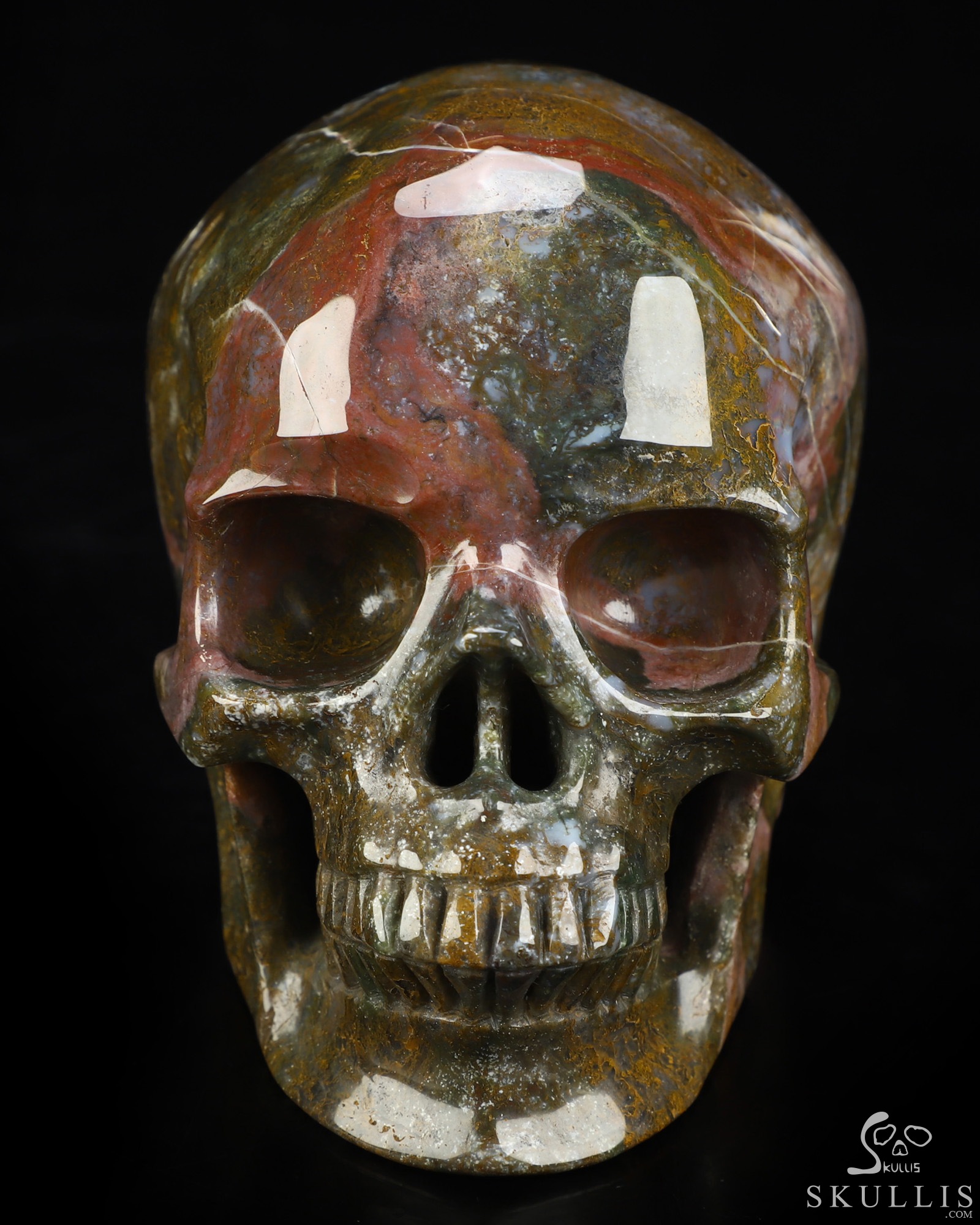 5.1" Indian Agate Hand Carved Crystal Skull, Super Realistic, Crystal Healing 5.1" Indian Agate Hand Carved Crystal Skull, Super Realistic, Crystal Healing