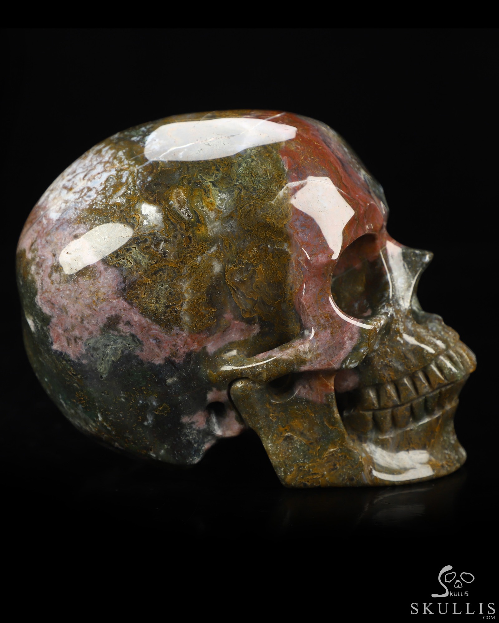 5.1" Indian Agate Hand Carved Crystal Skull, Super Realistic, Crystal Healing 5.1" Indian Agate Hand Carved Crystal Skull, Super Realistic, Crystal Healing
