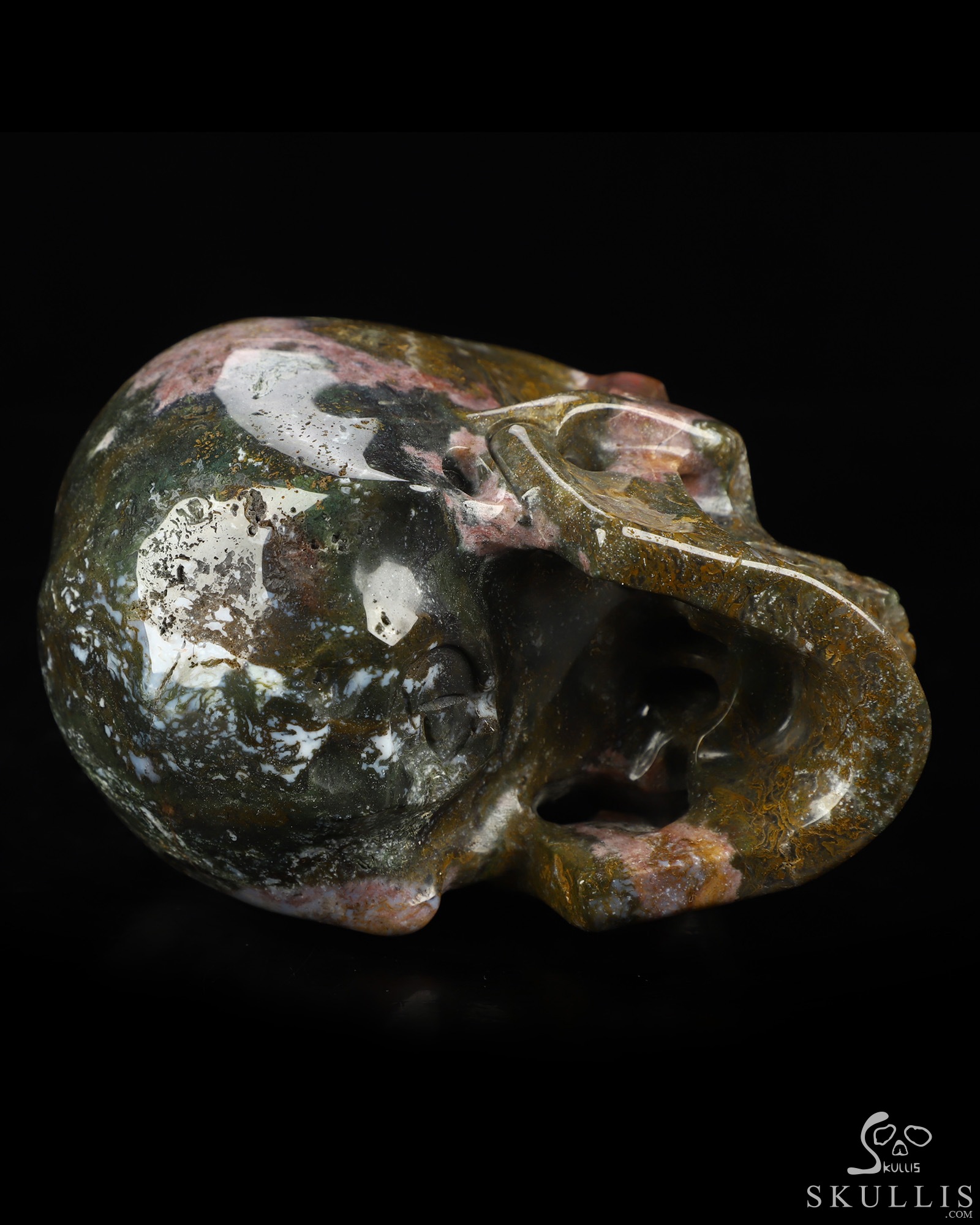 5.1" Indian Agate Hand Carved Crystal Skull, Super Realistic, Crystal Healing 5.1" Indian Agate Hand Carved Crystal Skull, Super Realistic, Crystal Healing