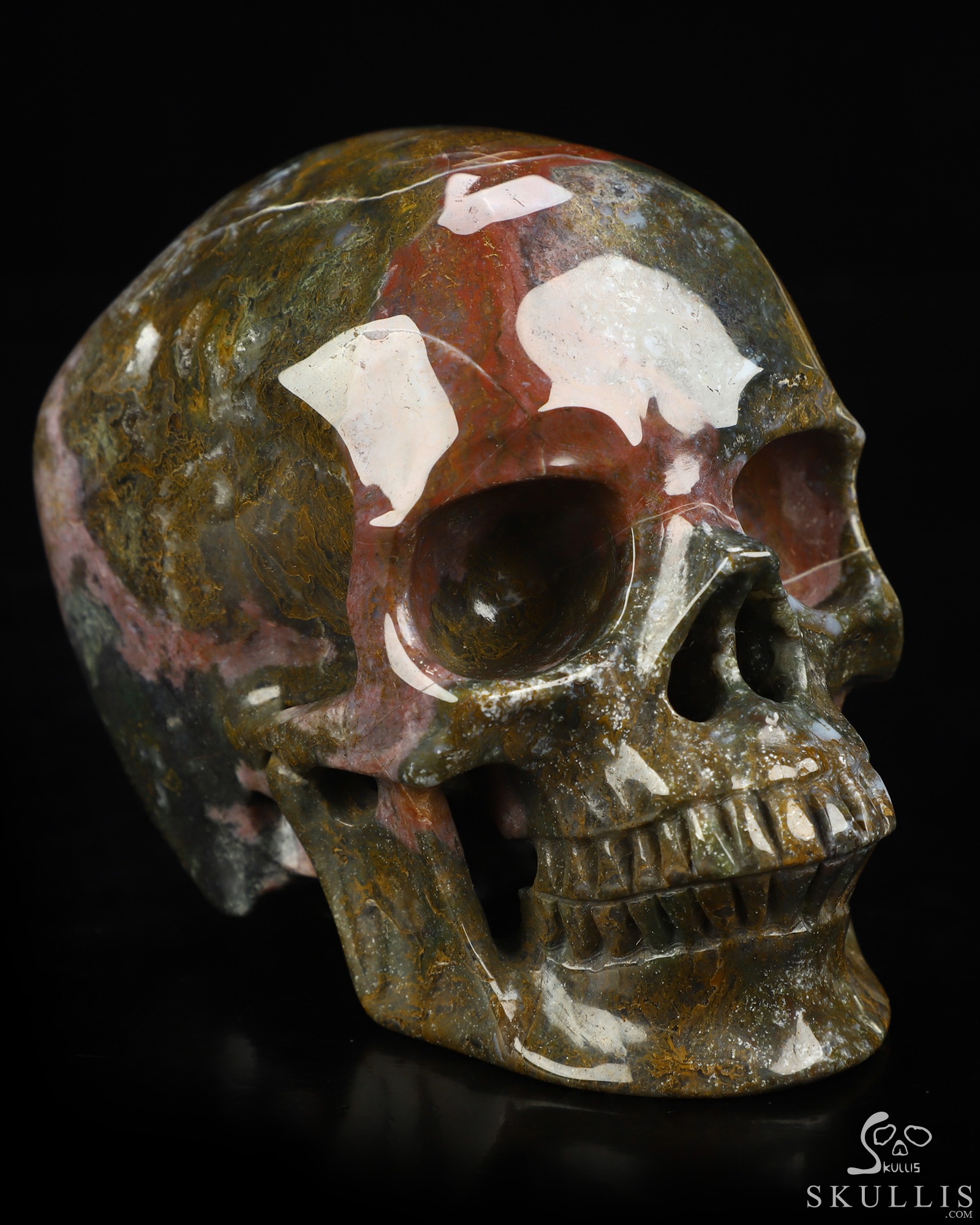 5.1" Indian Agate Hand Carved Crystal Skull, Super Realistic, Crystal Healing 5.1" Indian Agate Hand Carved Crystal Skull, Super Realistic, Crystal Healing