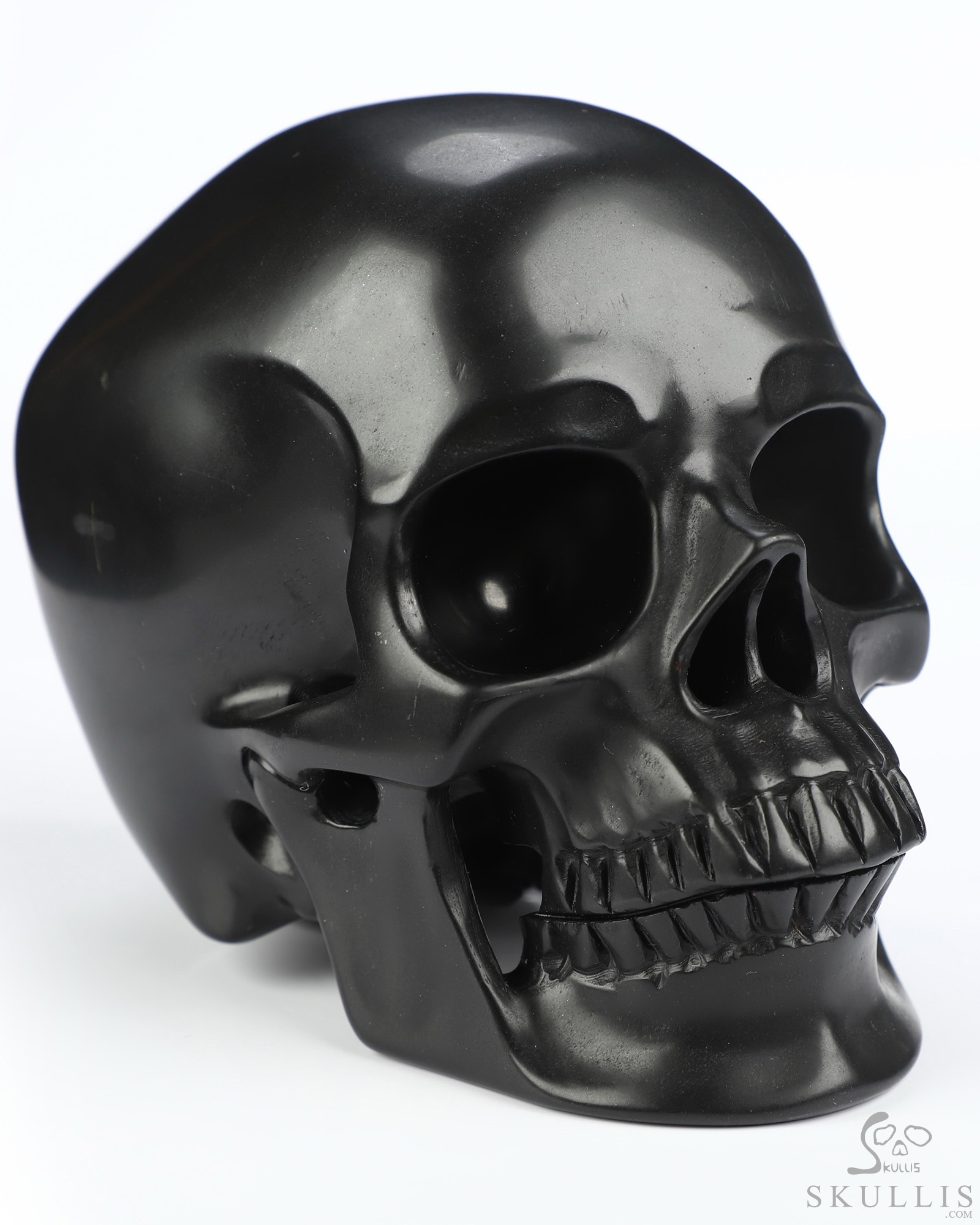 5.1" Shungite Hand Carved Crystal Skull, Super Realistic, Crystal Healing 5.1" Shungite Hand Carved Crystal Skull, Super Realistic, Crystal Healing