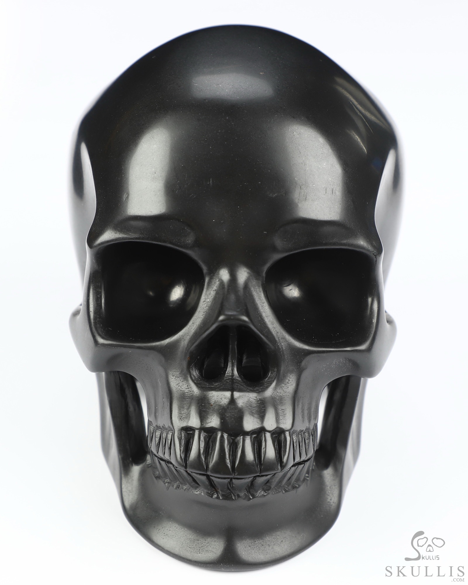 5.1" Shungite Hand Carved Crystal Skull, Super Realistic, Crystal Healing 5.1" Shungite Hand Carved Crystal Skull, Super Realistic, Crystal Healing