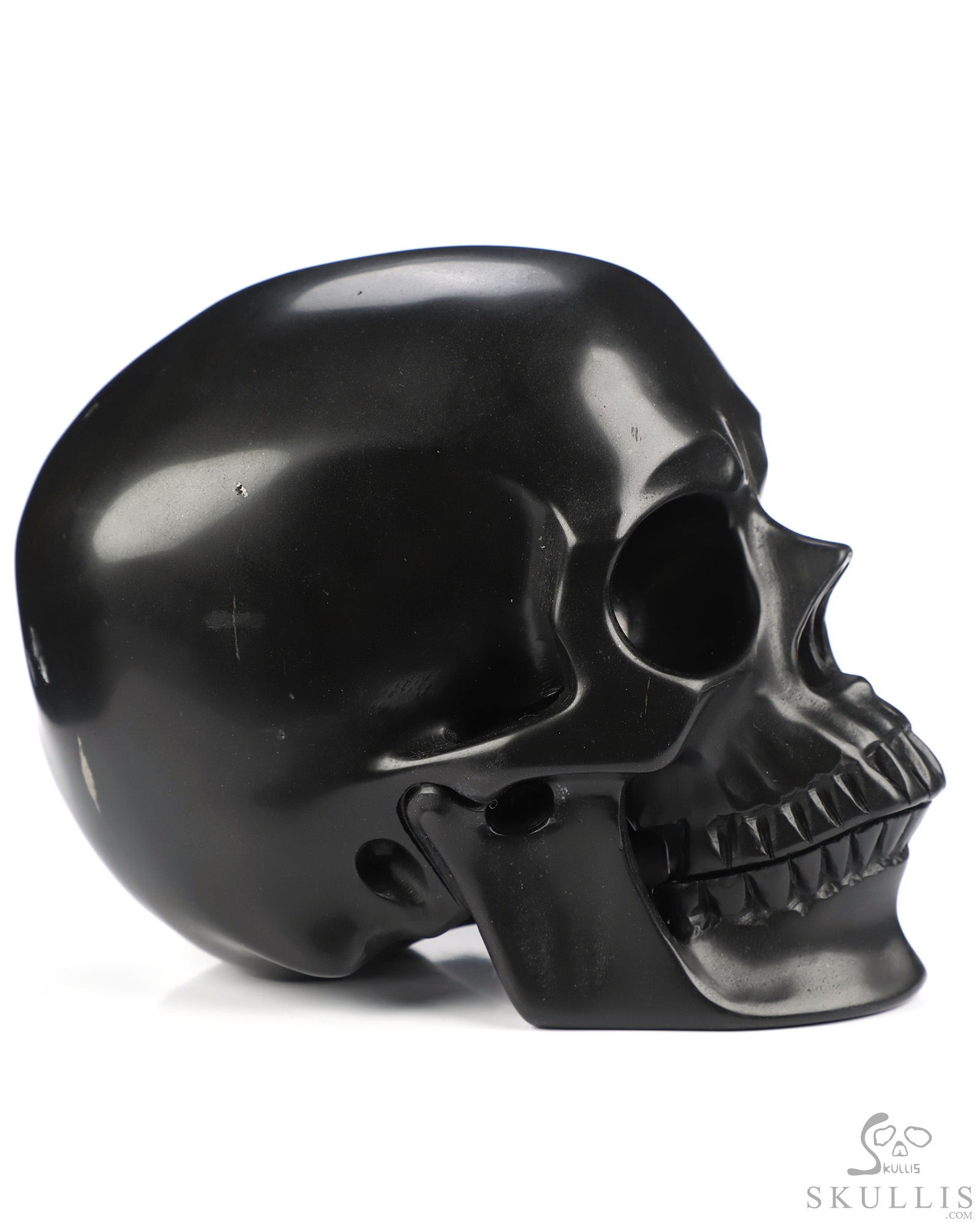 5.1" Shungite Hand Carved Crystal Skull, Super Realistic, Crystal Healing 5.1" Shungite Hand Carved Crystal Skull, Super Realistic, Crystal Healing