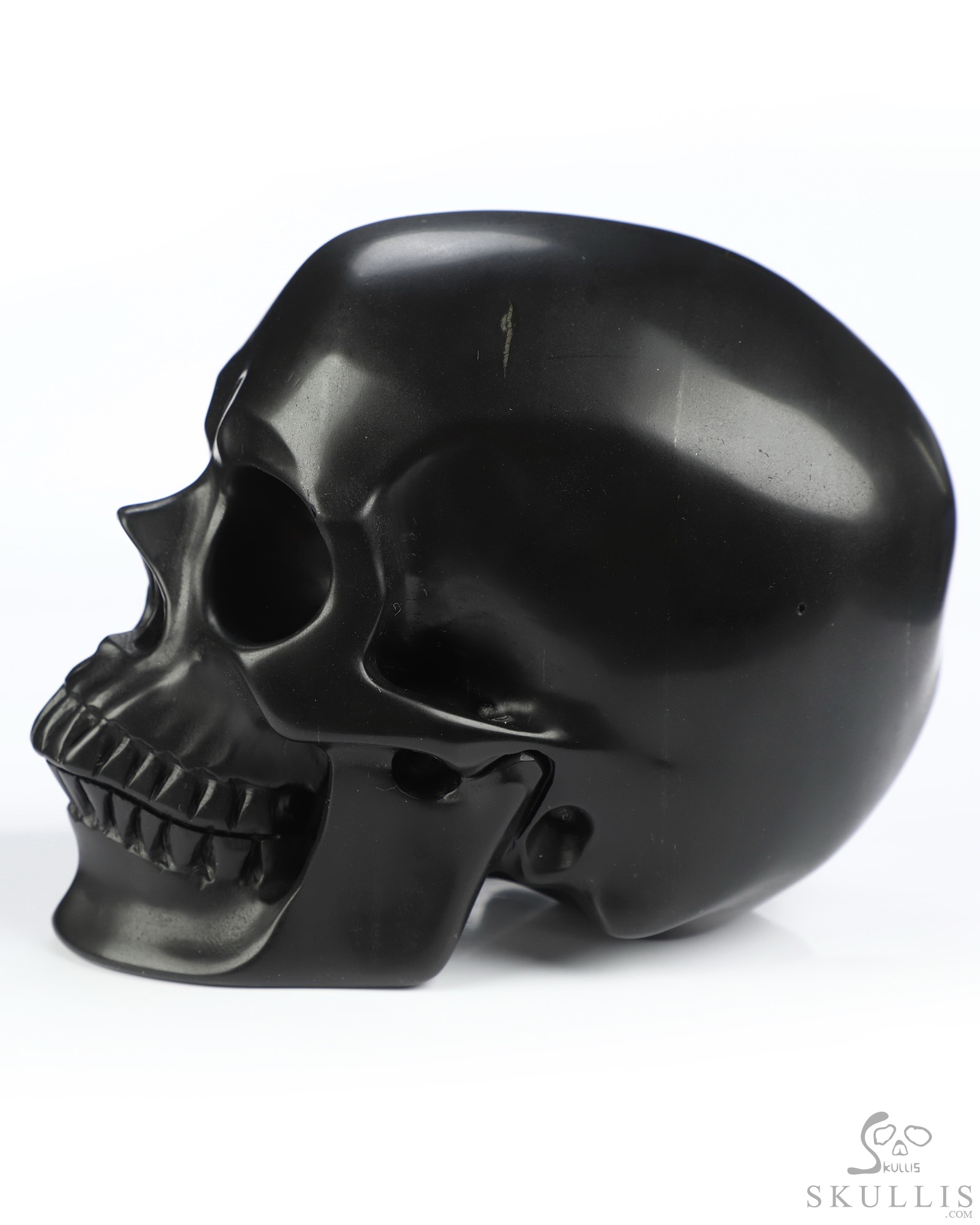 5.1" Shungite Hand Carved Crystal Skull, Super Realistic, Crystal Healing 5.1" Shungite Hand Carved Crystal Skull, Super Realistic, Crystal Healing
