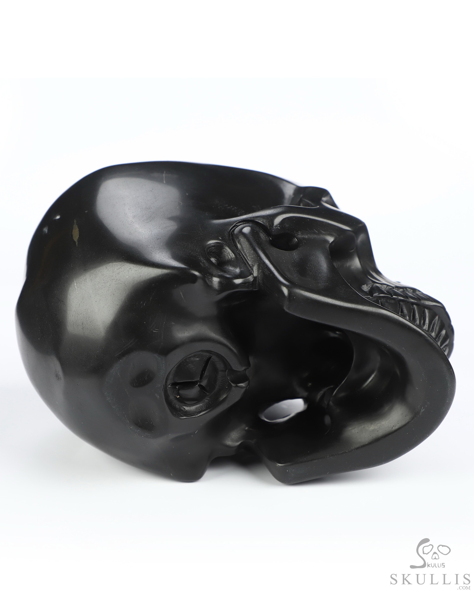 5.1" Shungite Hand Carved Crystal Skull, Super Realistic, Crystal Healing 5.1" Shungite Hand Carved Crystal Skull, Super Realistic, Crystal Healing