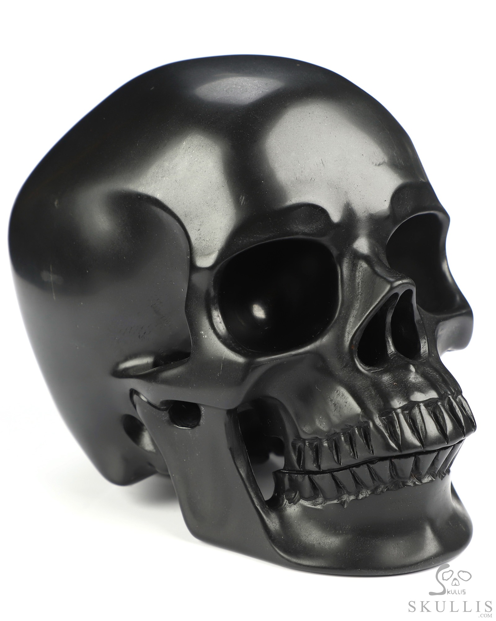 5.1" Shungite Hand Carved Crystal Skull, Super Realistic, Crystal Healing 5.1" Shungite Hand Carved Crystal Skull, Super Realistic, Crystal Healing
