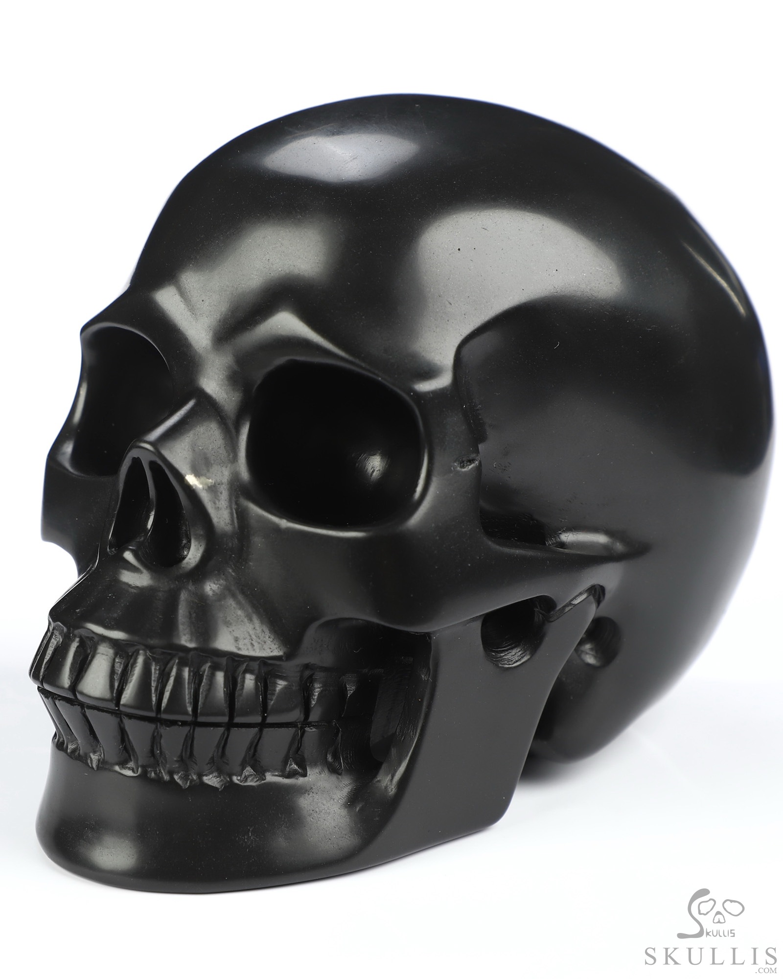 5.1" Shungite Hand Carved Crystal Skull, Realistic, Crystal Healing 5.1" Shungite Hand Carved Crystal Skull, Realistic, Crystal Healing