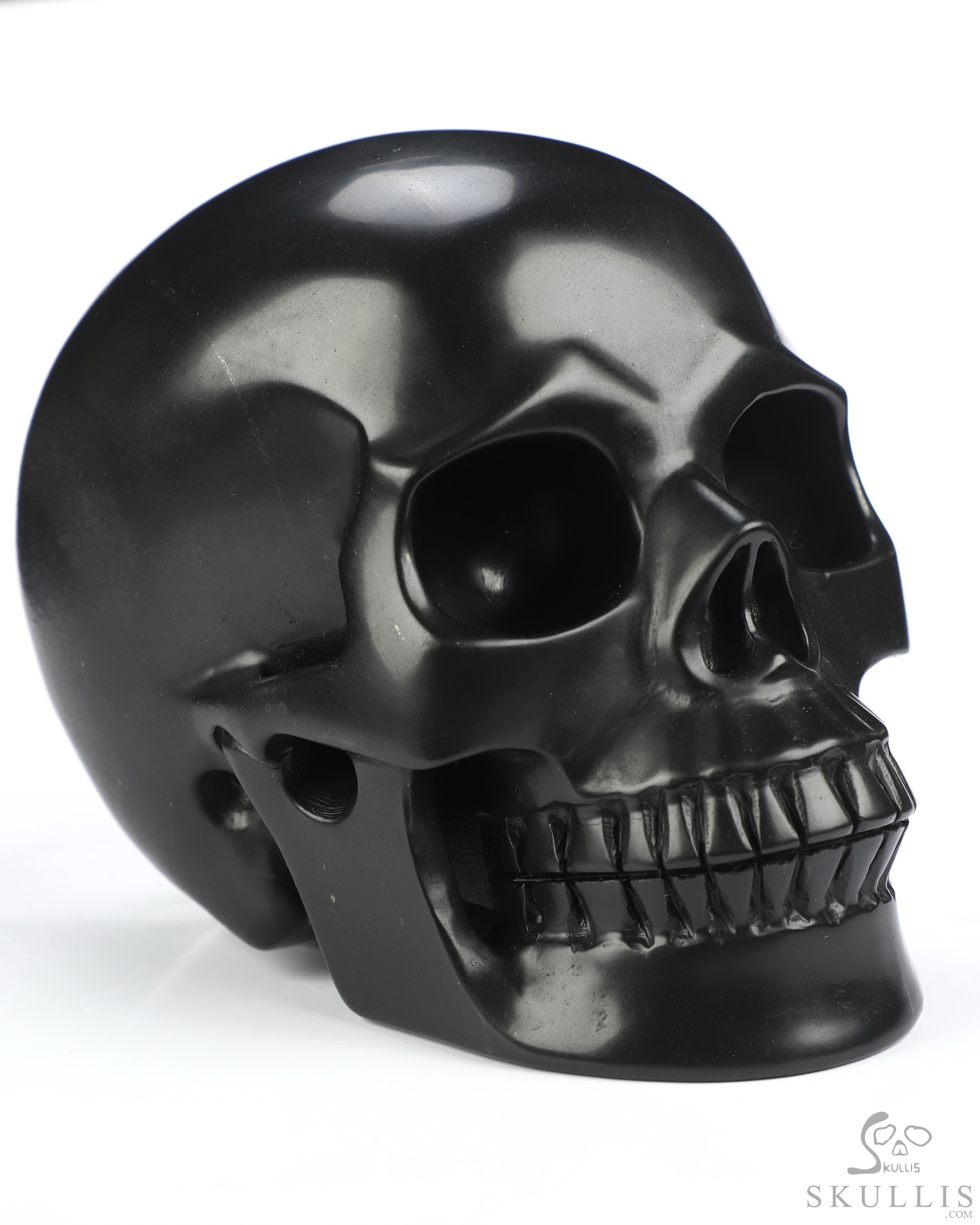 5.1" Shungite Hand Carved Crystal Skull, Realistic, Crystal Healing 5.1" Shungite Hand Carved Crystal Skull, Realistic, Crystal Healing